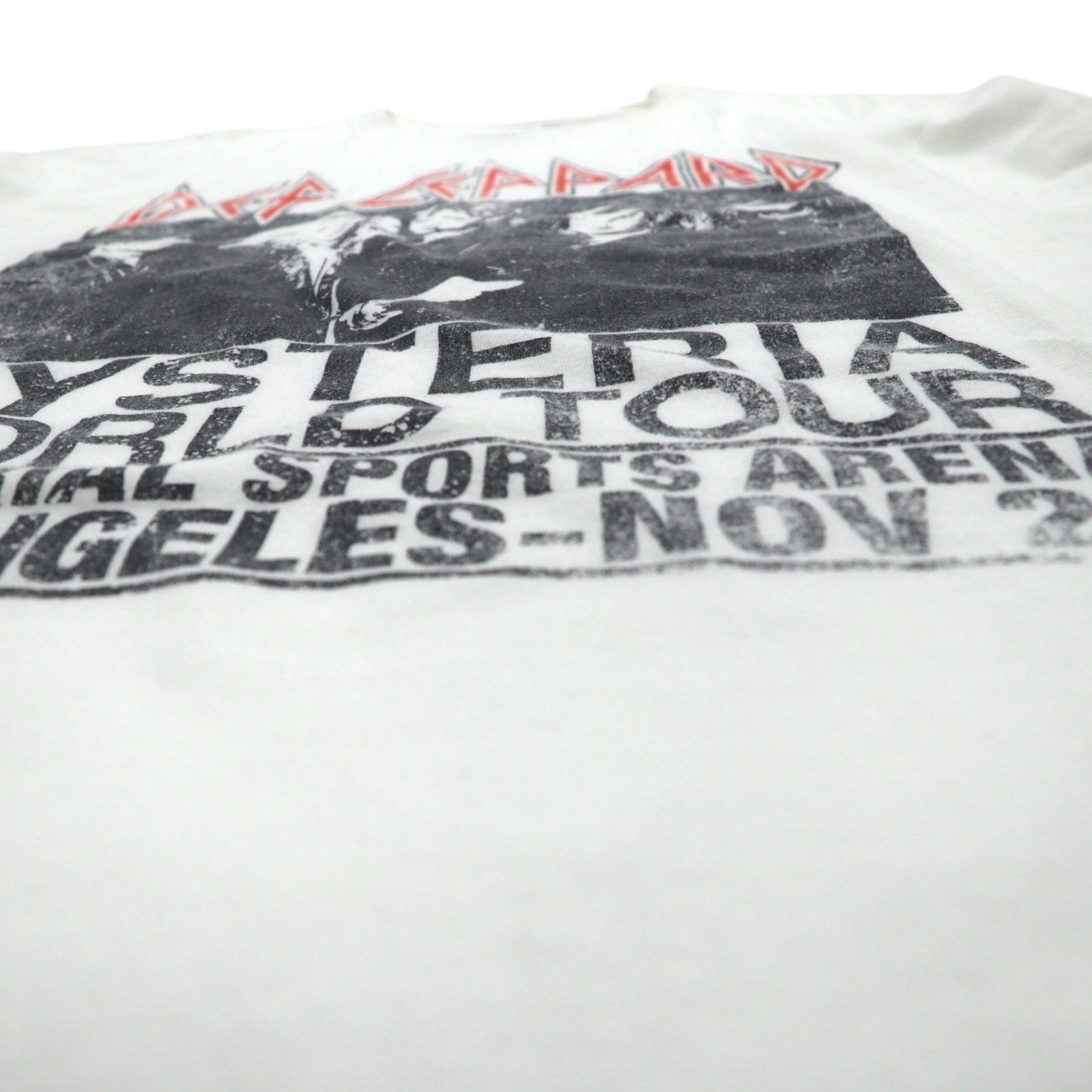 DEF LEPPARD デフレパード オフィシャル ロック バンド Tシャツ 2XL ホワイト HYSTERIA WORLD TOUR メキシコ製