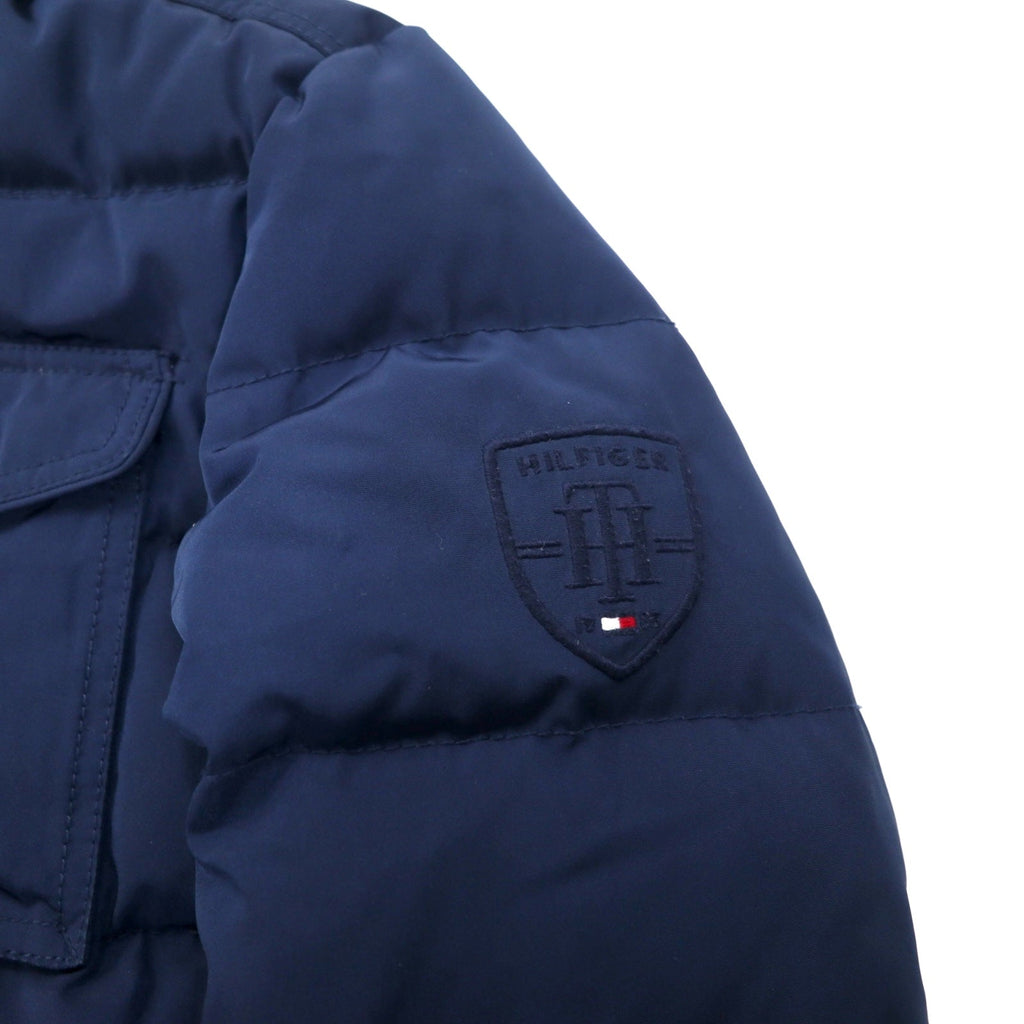 TOMMY HILFIGER ダウンジャケット M ネイビー ポリエステル フード着脱式