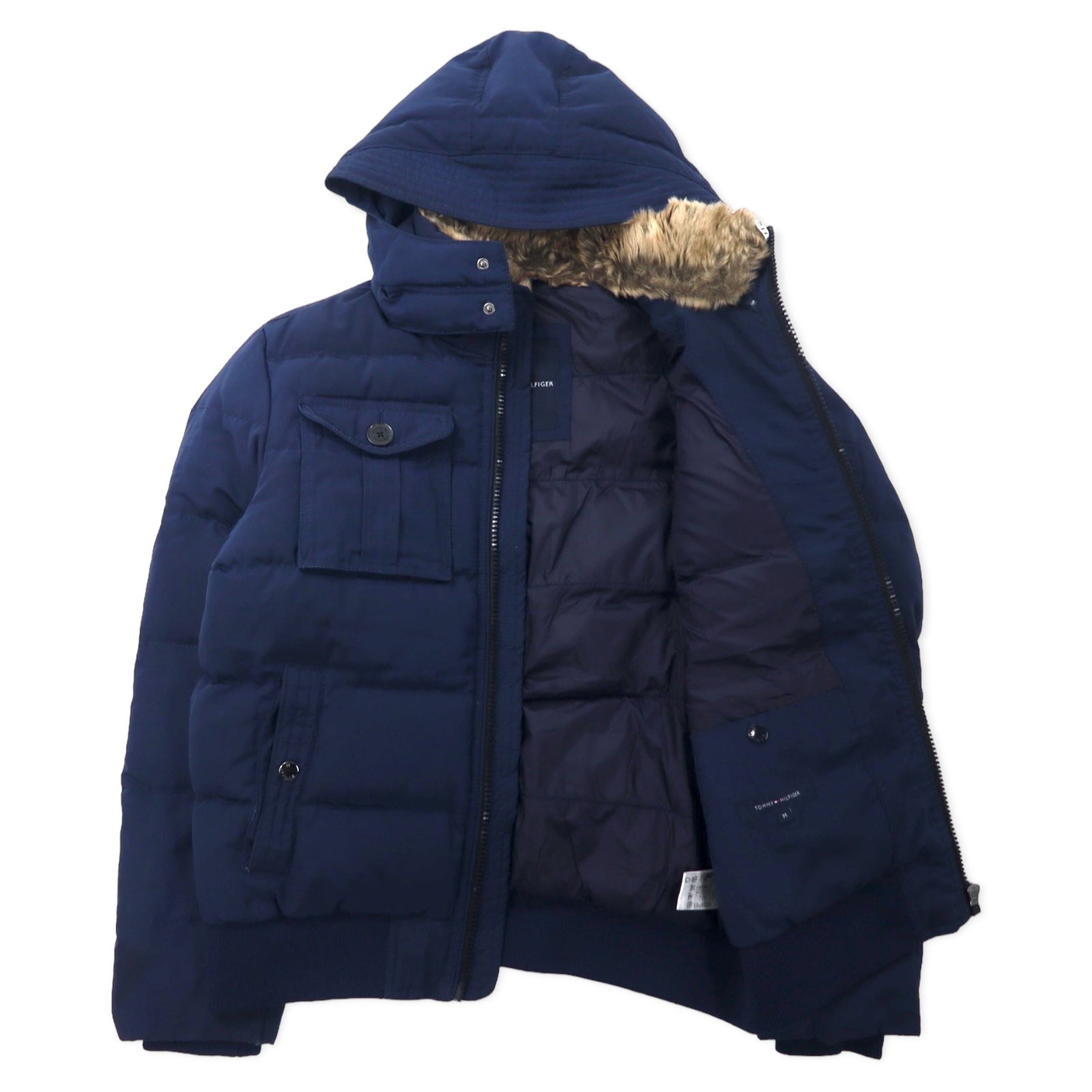 TOMMY HILFIGER Piumino M Blu navy Poliestere Cappuccio rimovibile