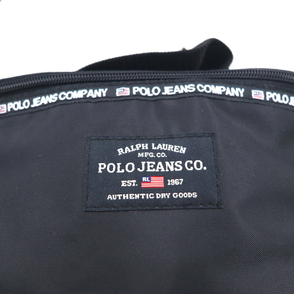 POLO JEANS CO. RALPH LAUREN Borsa a tracolla nera in nylon, nuova