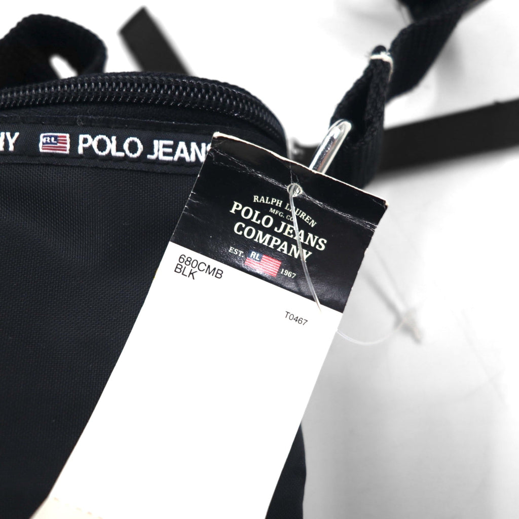 POLO JEANS CO. RALPH LAUREN Borsa a tracolla nera in nylon, nuova