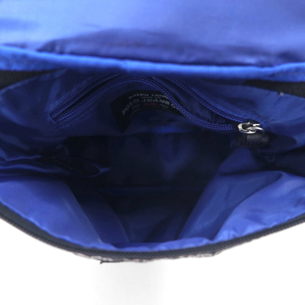 POLO JEANS CO. RALPH LAUREN Borsa a tracolla nera in nylon, nuova