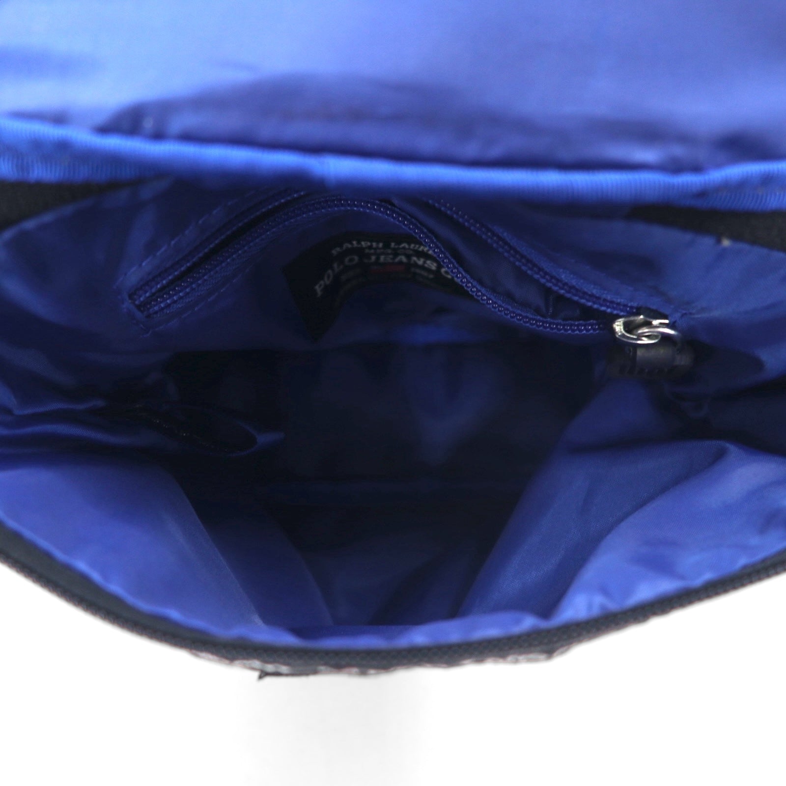 POLO JEANS CO. RALPH LAUREN Borsa a tracolla nera in nylon, nuova
