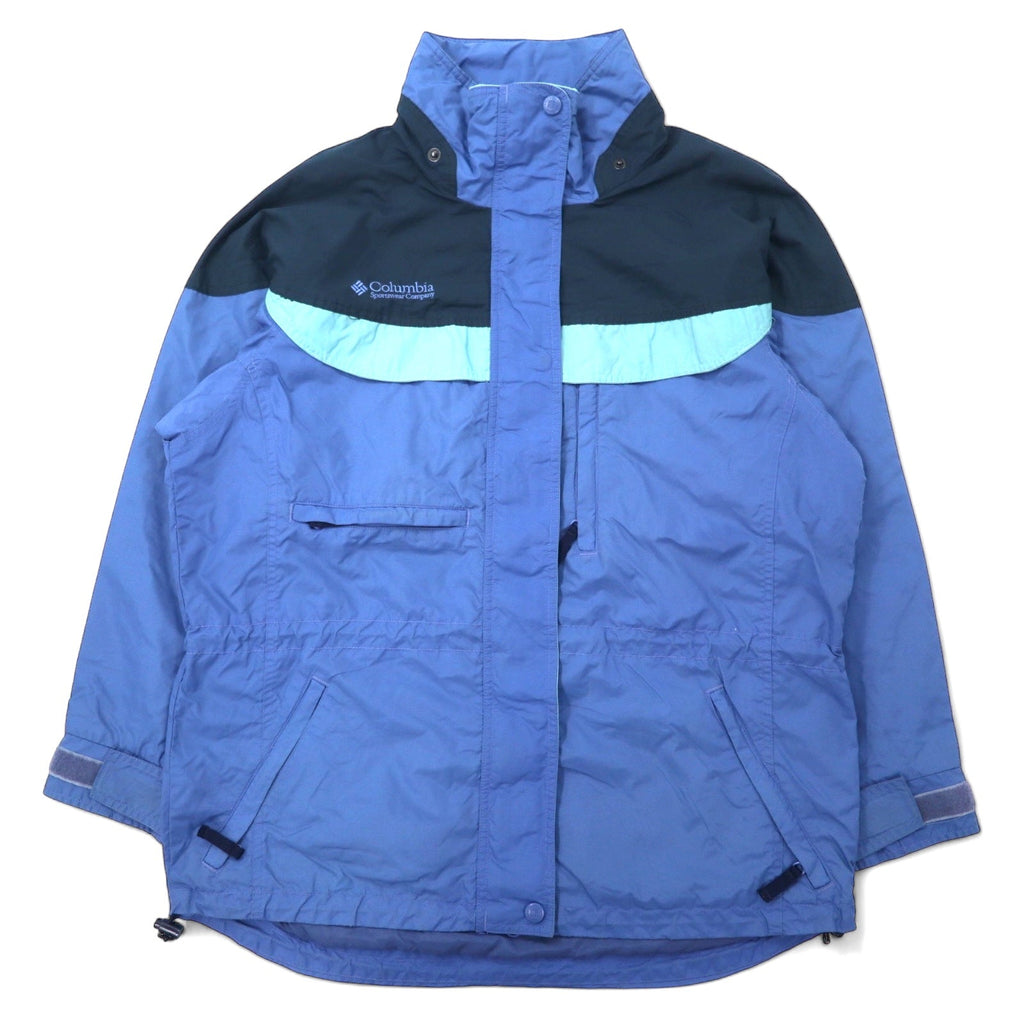 Giacca a vela Columbia anni '90, taglia L, blu, in nylon, impermeabile, con coulisse e sistema zip-in-zip, Boulder Ridge SL7105