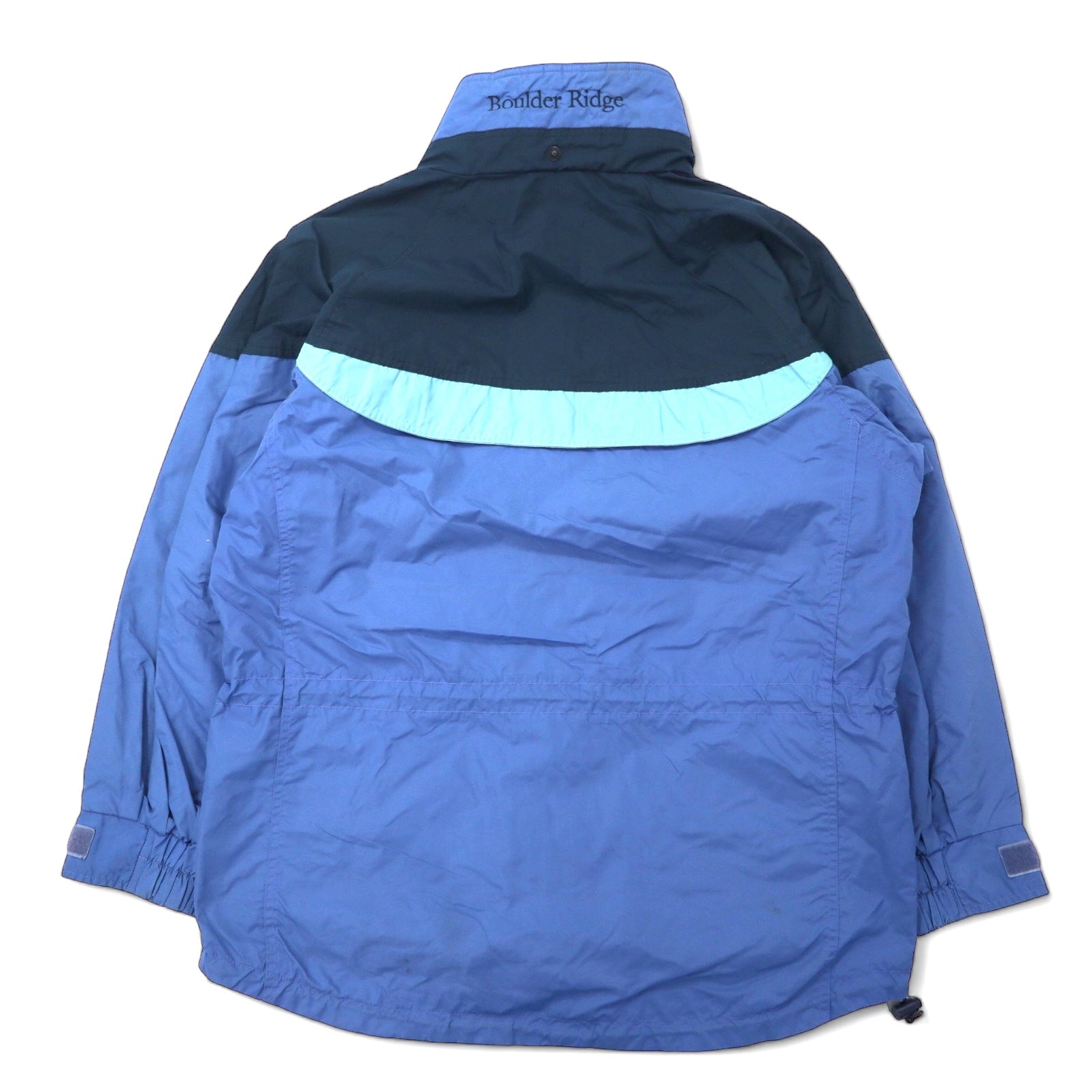 Columbia 90年代 セーリングジャケット L ブルー ナイロン 防水 ドローコード ジップインジップ搭載 Boulder Ridge SL7105