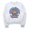 JERZEES Anni '90 Felpa stampata M Grigio Cotone TIGER WORLD Prodotto in Honduras