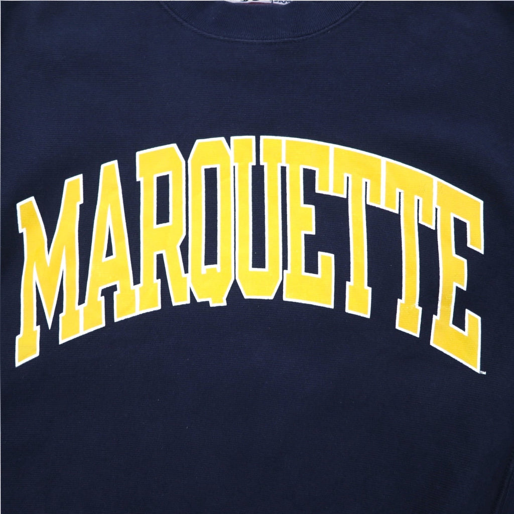 Champion Premium Reverse Weave FELPA Reverse Weave Stampa College L Blu Navy MARQUETTE Logo ad arco