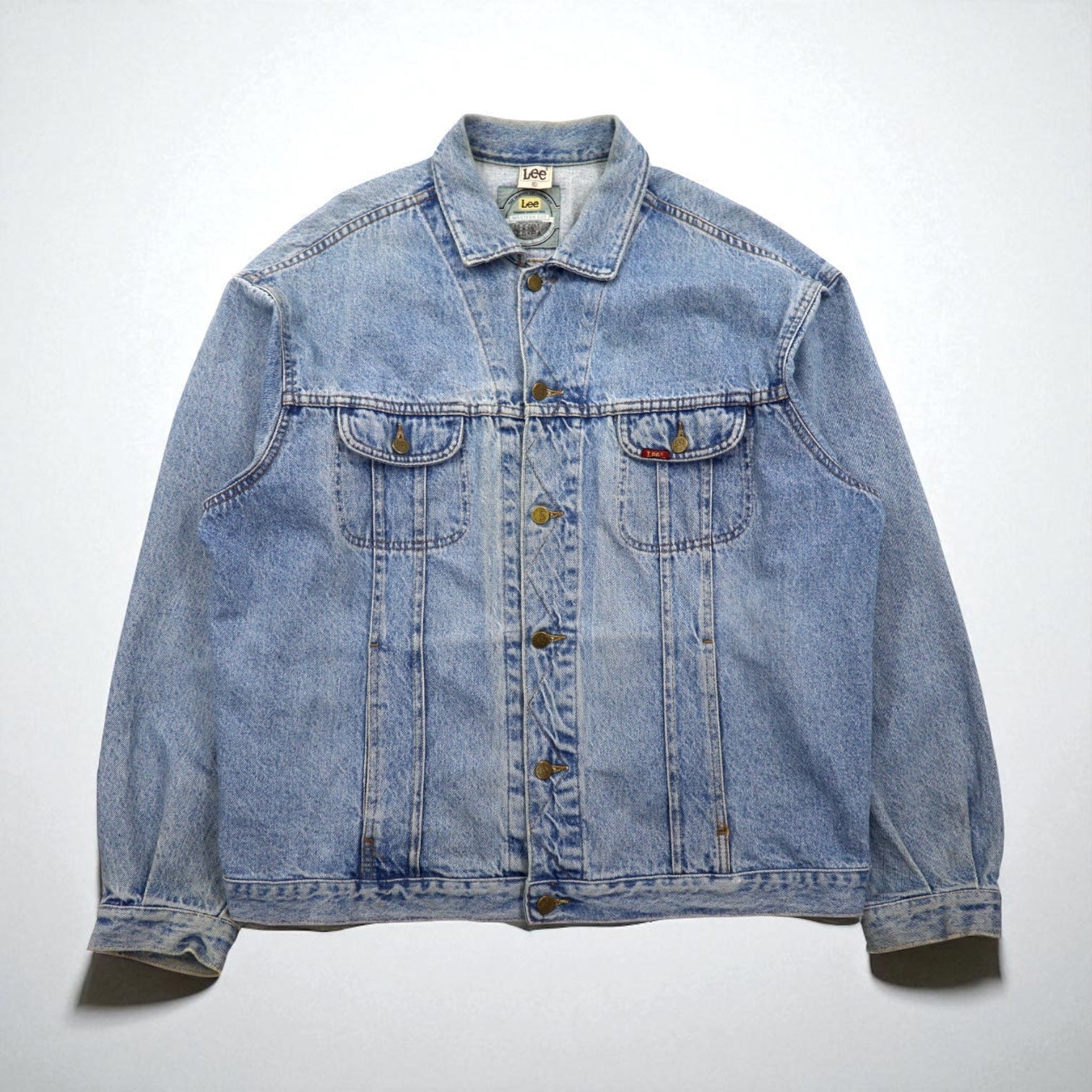 Lee 90年代 USA製 デニムジャケット WESTERN CUT RIDERS Gジャン XL インディゴ
