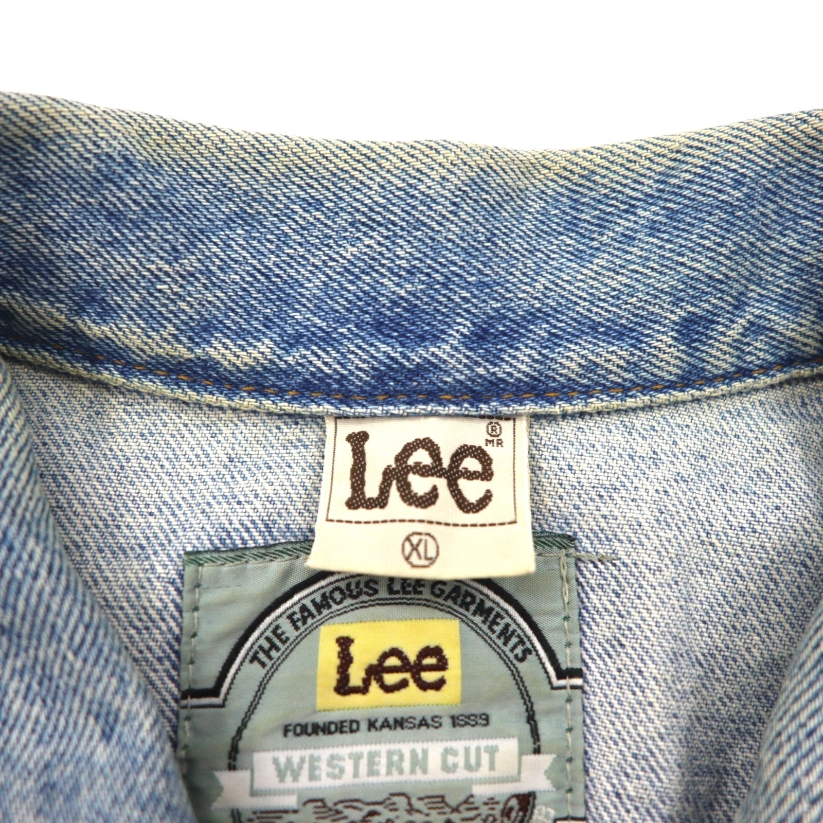 Lee 90年代 USA製 デニムジャケット WESTERN CUT RIDERS Gジャン XL インディゴ