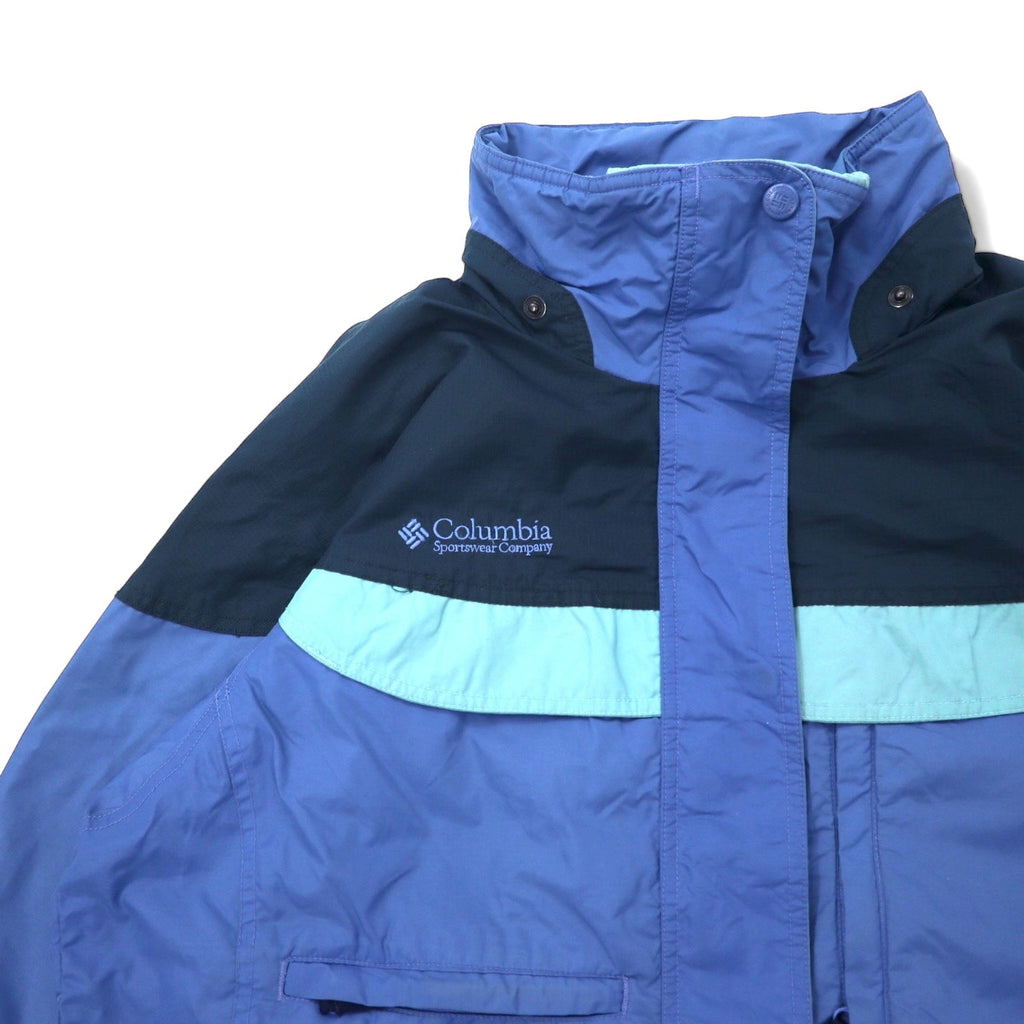 Giacca a vela Columbia anni '90, taglia L, blu, in nylon, impermeabile, con coulisse e sistema zip-in-zip, Boulder Ridge SL7105