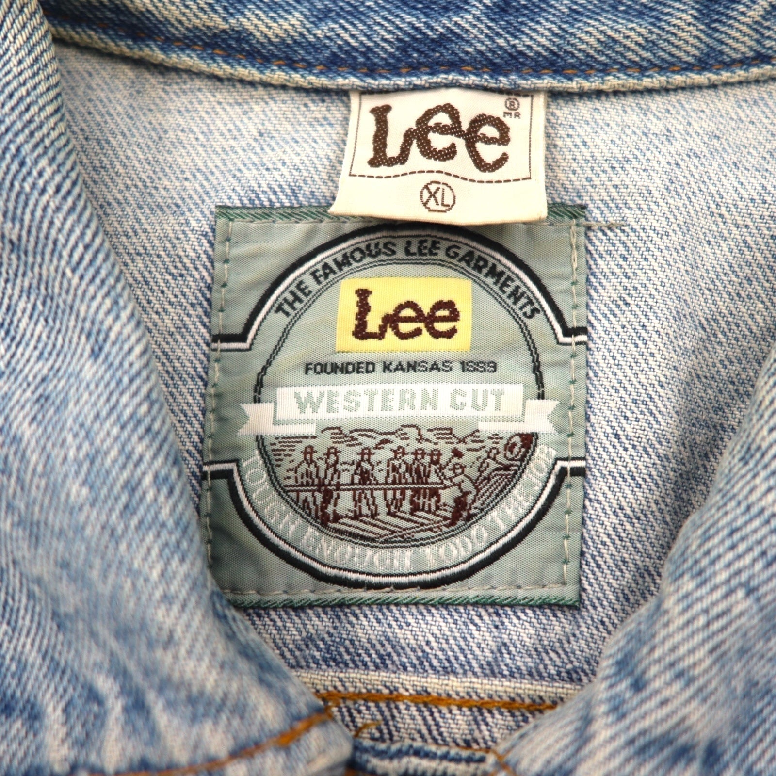 Lee 90年代 USA製 デニムジャケット WESTERN CUT RIDERS Gジャン XL インディゴ
