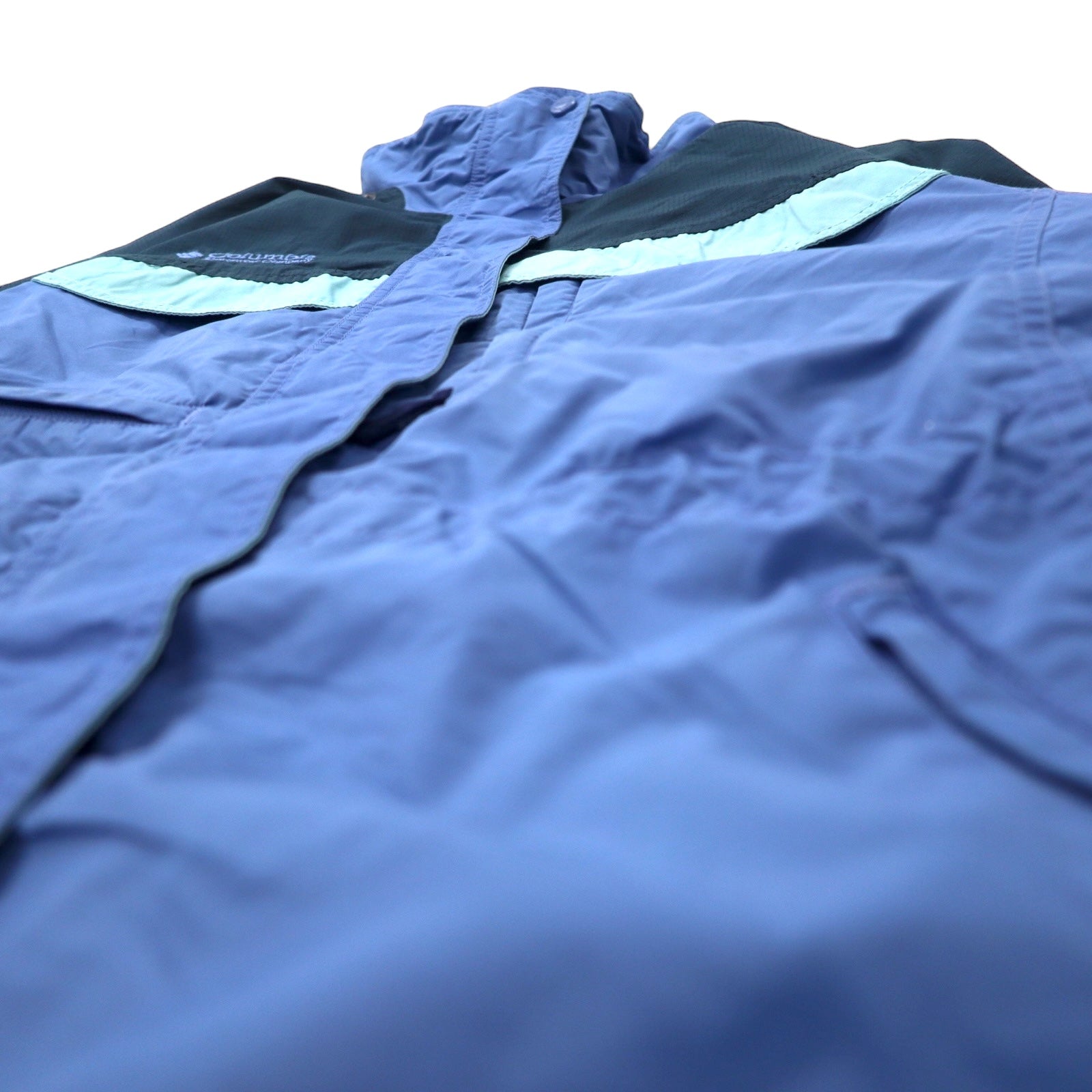 Giacca a vela Columbia anni '90, taglia L, blu, in nylon, impermeabile, con coulisse e sistema zip-in-zip, Boulder Ridge SL7105
