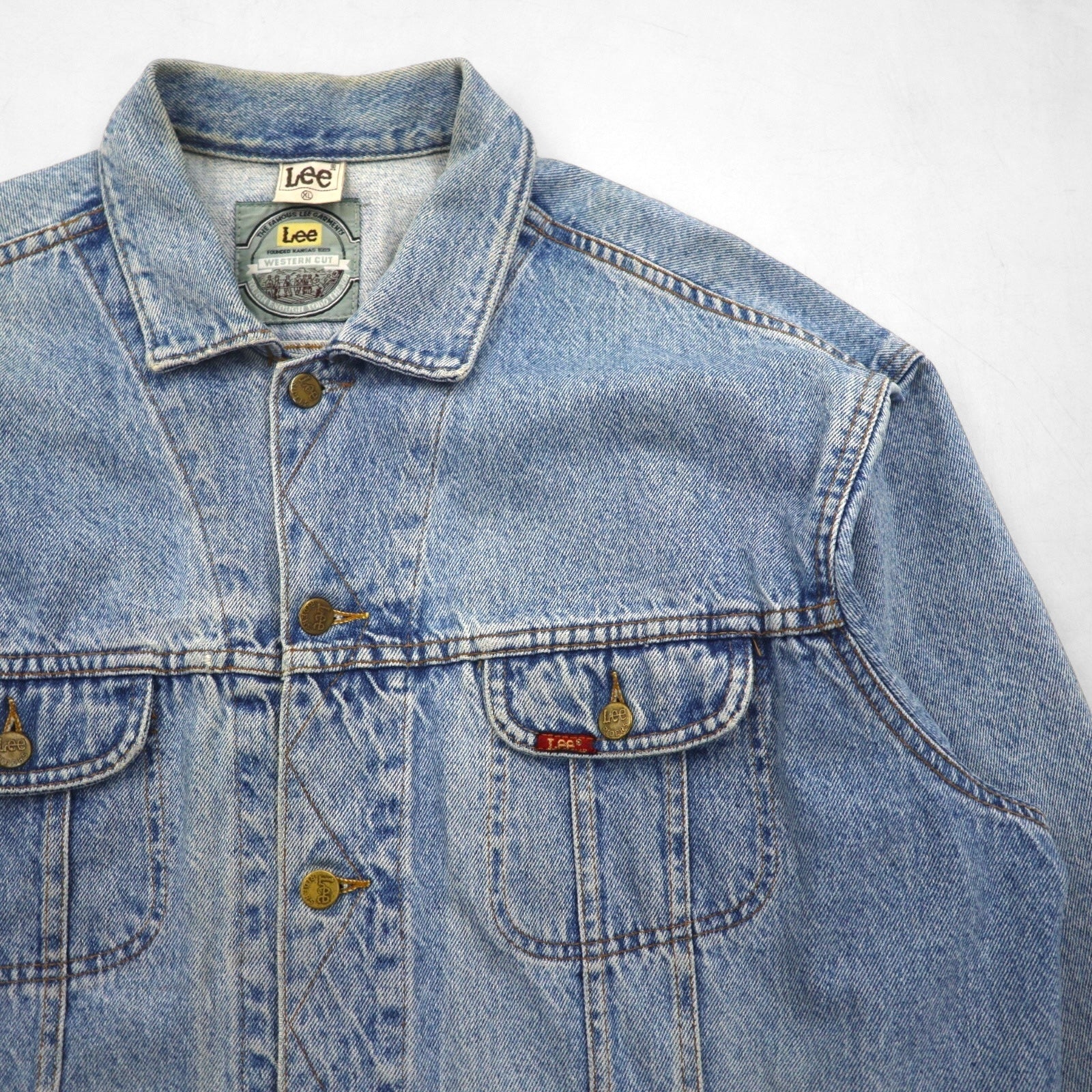 Lee 90年代 USA製 デニムジャケット WESTERN CUT RIDERS Gジャン XL インディゴ