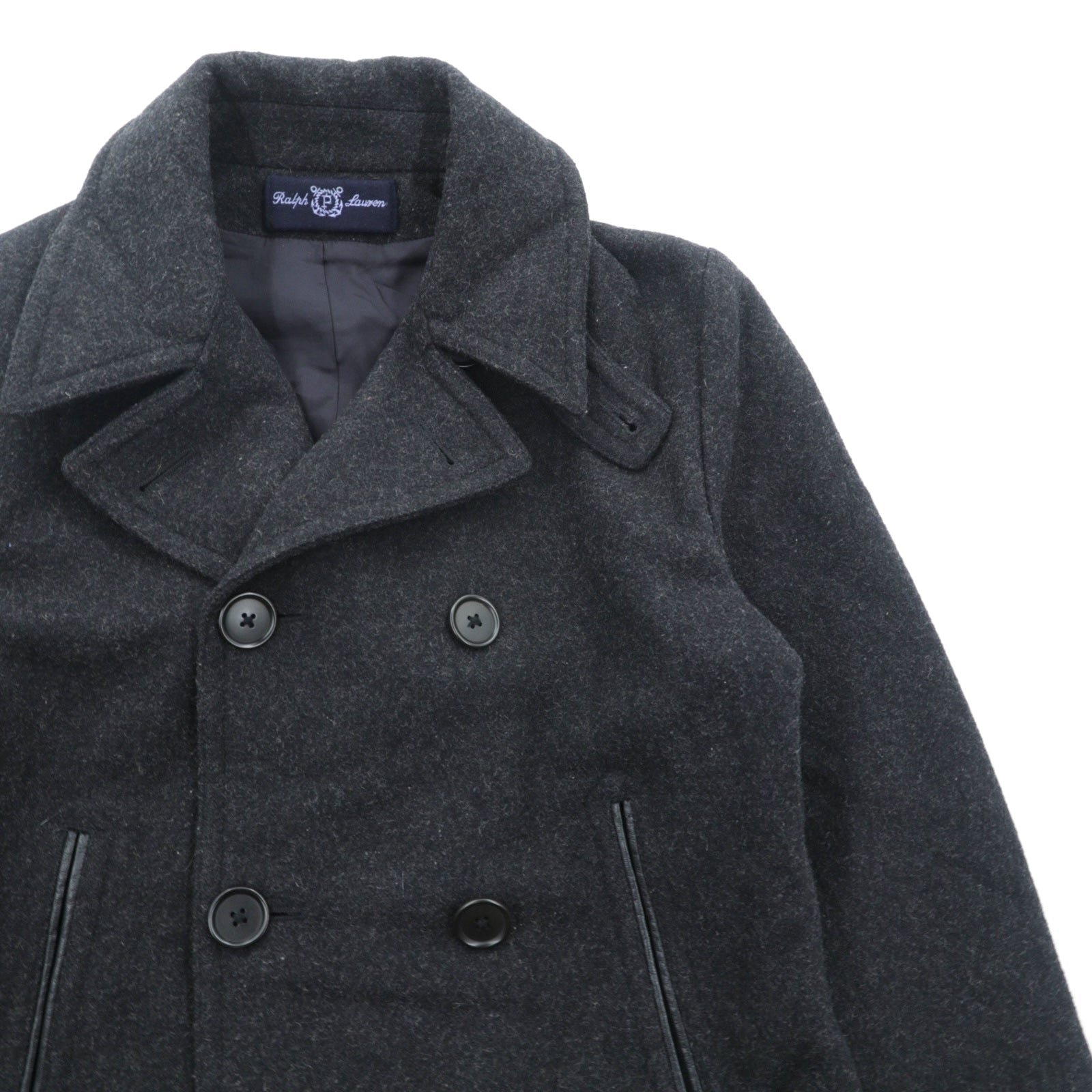 POLO SPORT RALPH LAUREN 90年代 ダブルブレスト ピーコート M グレー メルトン チンストラップ 日本製