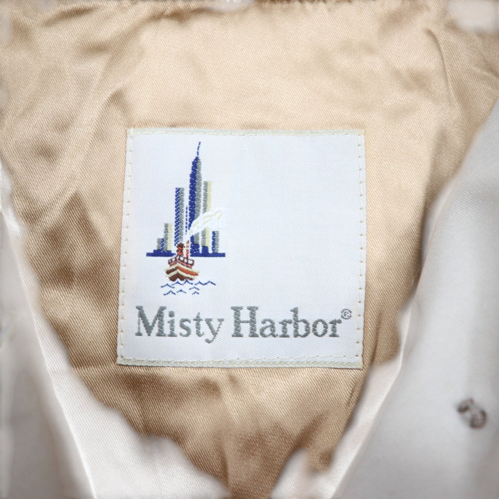 Trench Coat Misty Harbor, anni '90, made in USA, taglia L, poliestere, fodera removibile, cintura inclusa