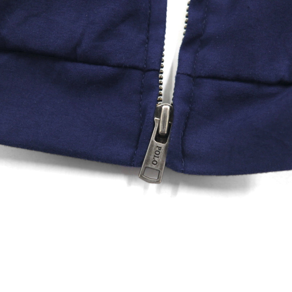 Polo by Ralph Lauren anni '90 swingtop giacca Harrington XL blu navy poliestere fodera a quadri ricamo pony piccolo
