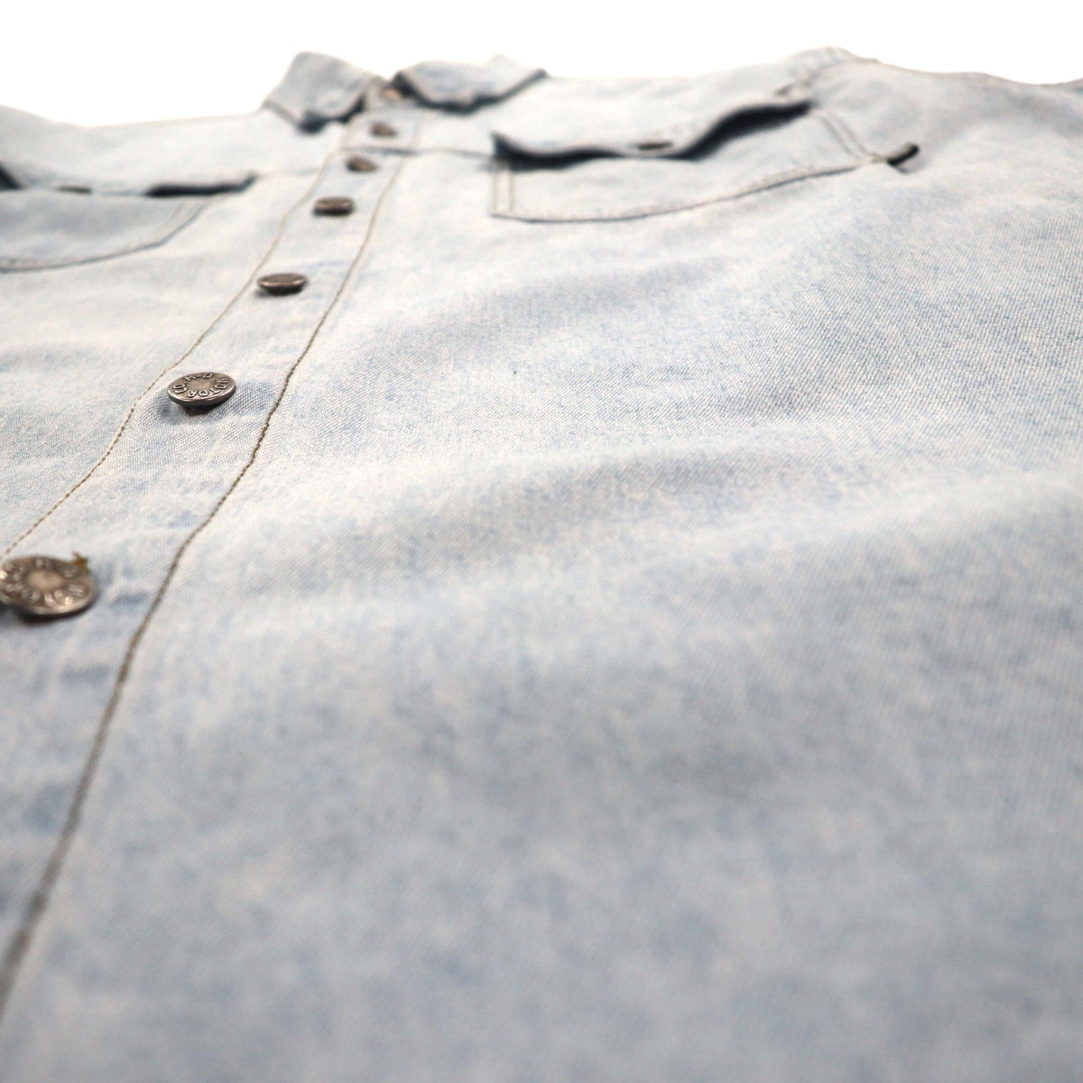 HARLEY DAVIDSON Camicia in denim slavato L blu chiaro cotone ricamo logo posteriore