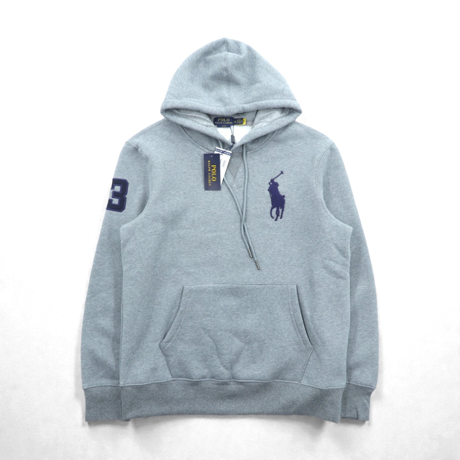 Polo Ralph Lauren ビッグポニー 刺繍 プルオーバー パーカー XL グレー カンガルーポケット 未使用品