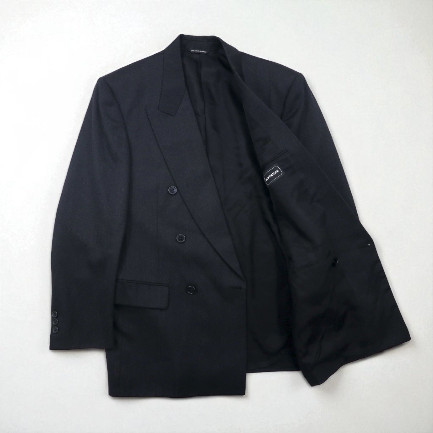 80s Canada UNION MADE Vintage Blazer BOSA 80年代 カナダ製 ダブル ブレザー ピークドラベル テーラードジャケット L ユニオンメイド ACTWUタグ JACK FRASER別注