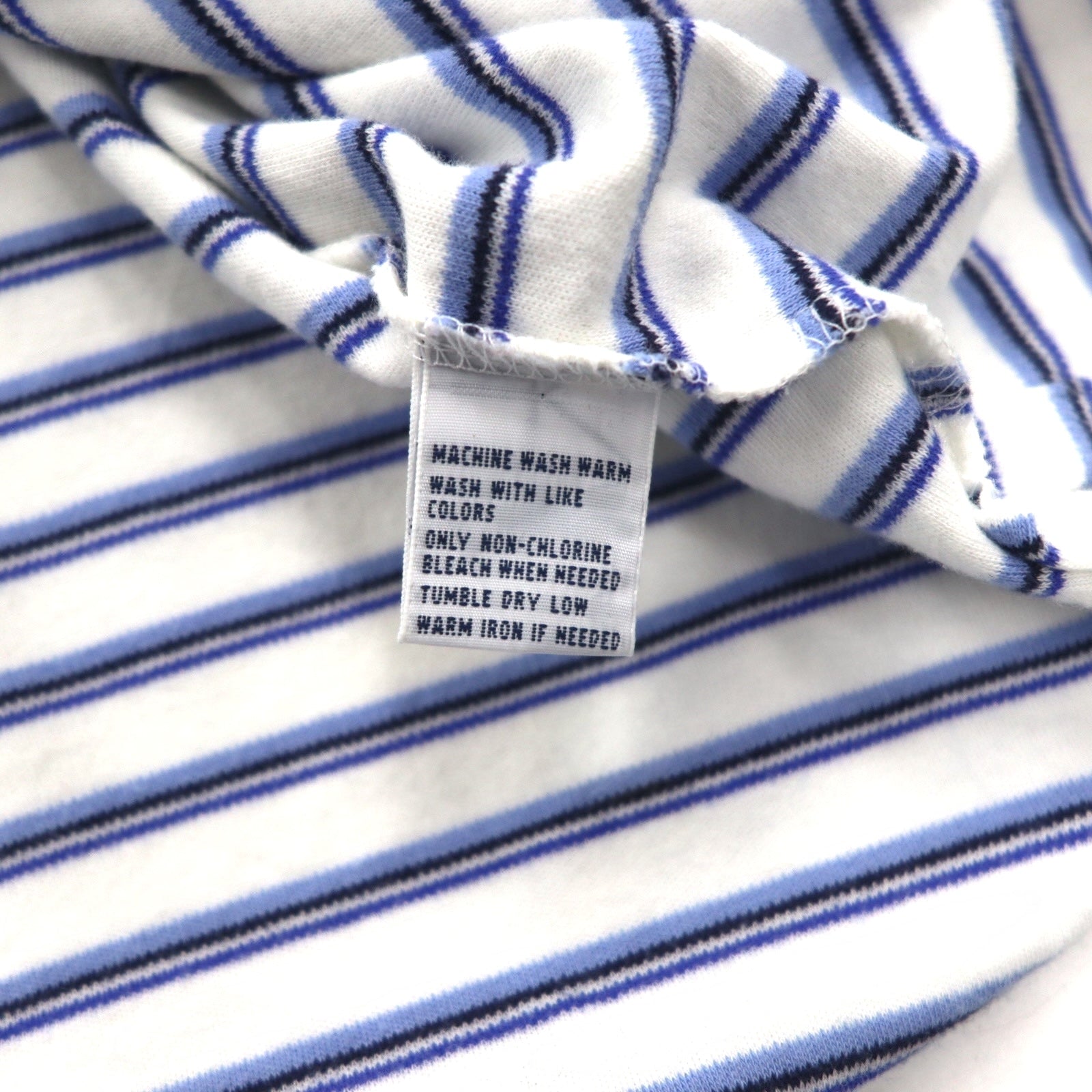 Polo by Ralph Lauren anni '90, maglietta polo a righe, taglia L, bianca e blu, in cotone con ricamo piccolo pony.