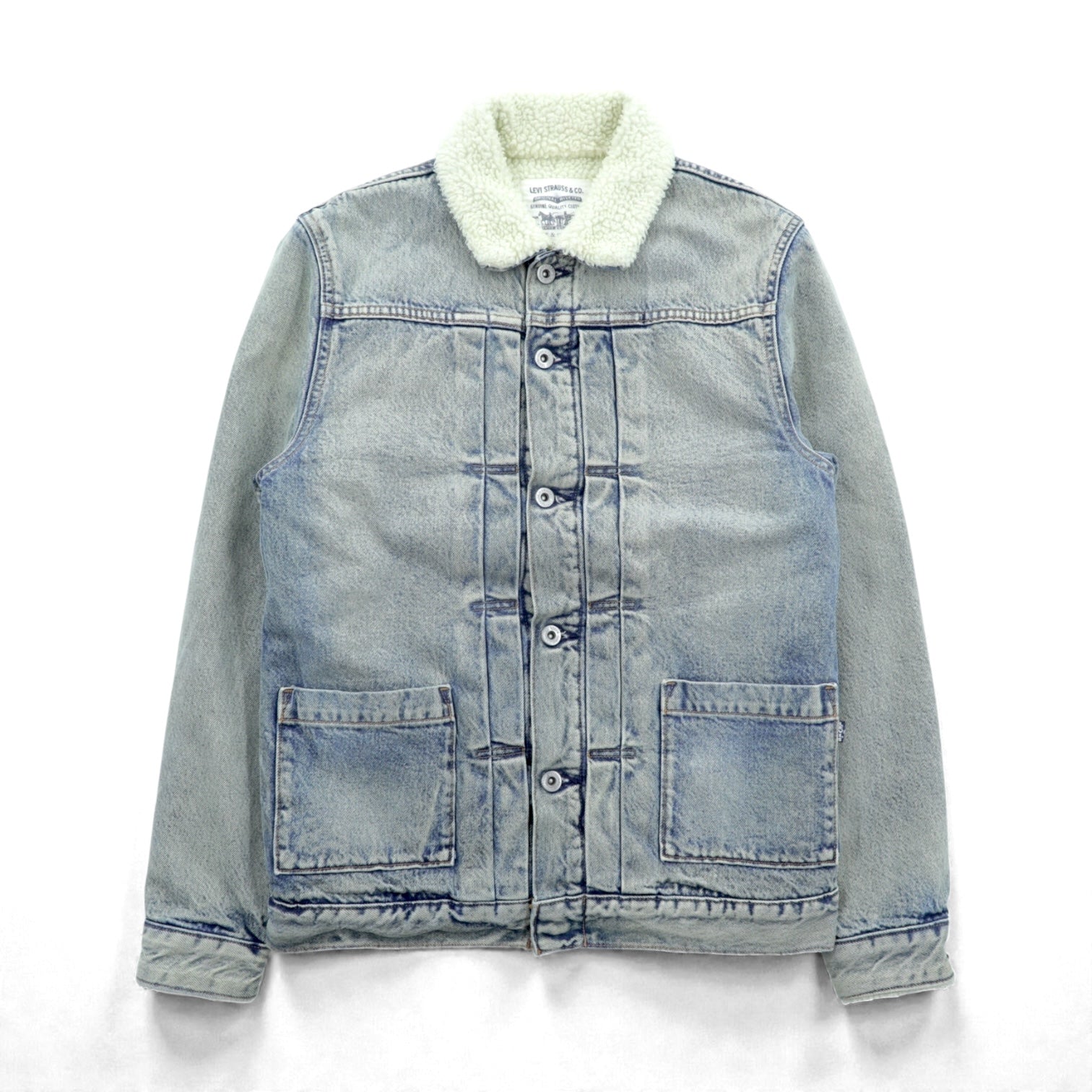 LEVI'S MADE&CRAFTED ビッグE タイプ 2nd シェルパ トラッカージャケット S インディゴ TYPE 2 裏ボア 34470-0004 プリーツ 紺タブ トルコ製