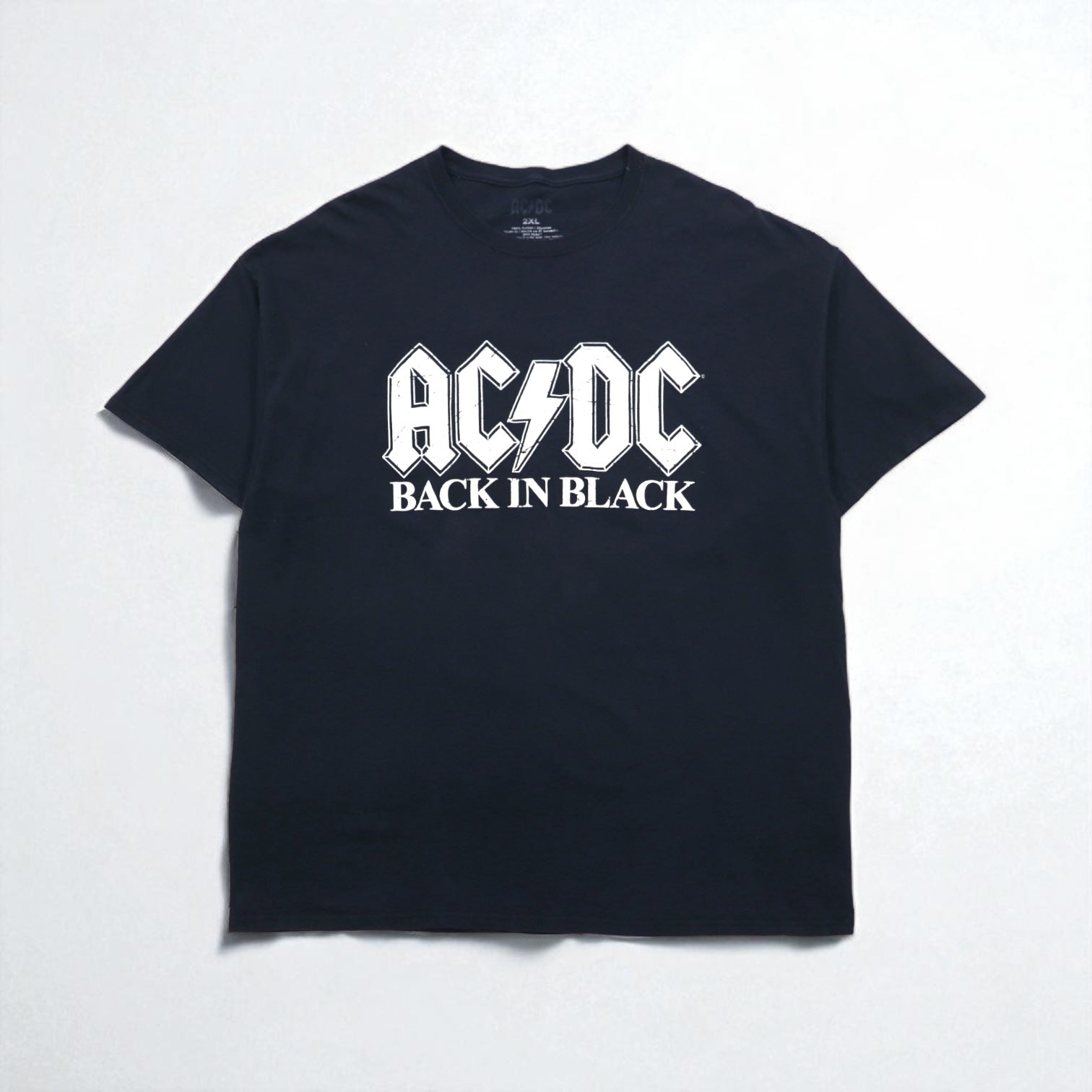 AC/DC T-shirt ufficiale Rock Band 2XL nero cotone BACK IN BLACK