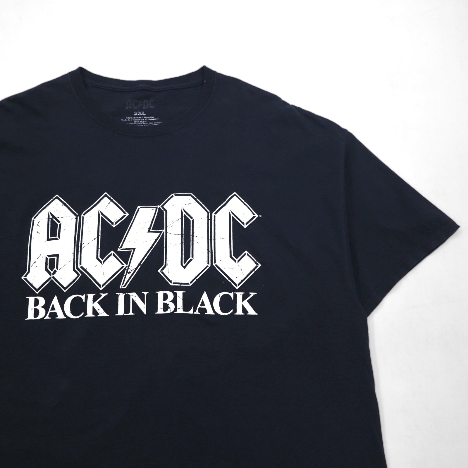 AC/DC T-shirt ufficiale Rock Band 2XL nero cotone BACK IN BLACK