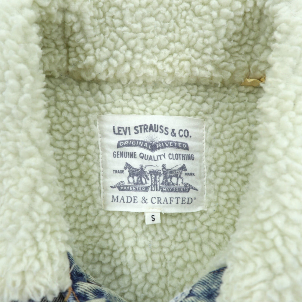 LEVI'S MADE&CRAFTED ビッグE タイプ 2nd シェルパ トラッカージャケット S インディゴ TYPE 2 裏ボア 34470-0004 プリーツ 紺タブ トルコ製