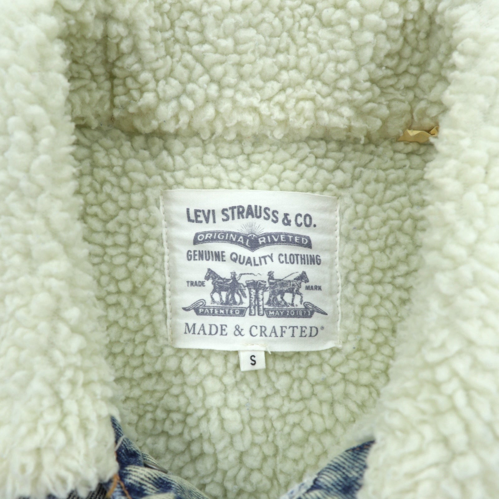 LEVI'S MADE&CRAFTED ビッグE タイプ 2nd シェルパ トラッカージャケット S インディゴ TYPE 2 裏ボア 34470-0004 プリーツ 紺タブ トルコ製