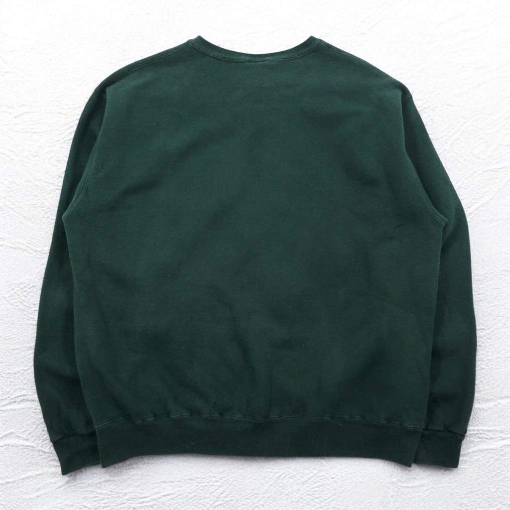 Champion 90年代 USA製 刺繍タグ クルーネック スウェット XL グリーン ワンポイントロゴ刺繍