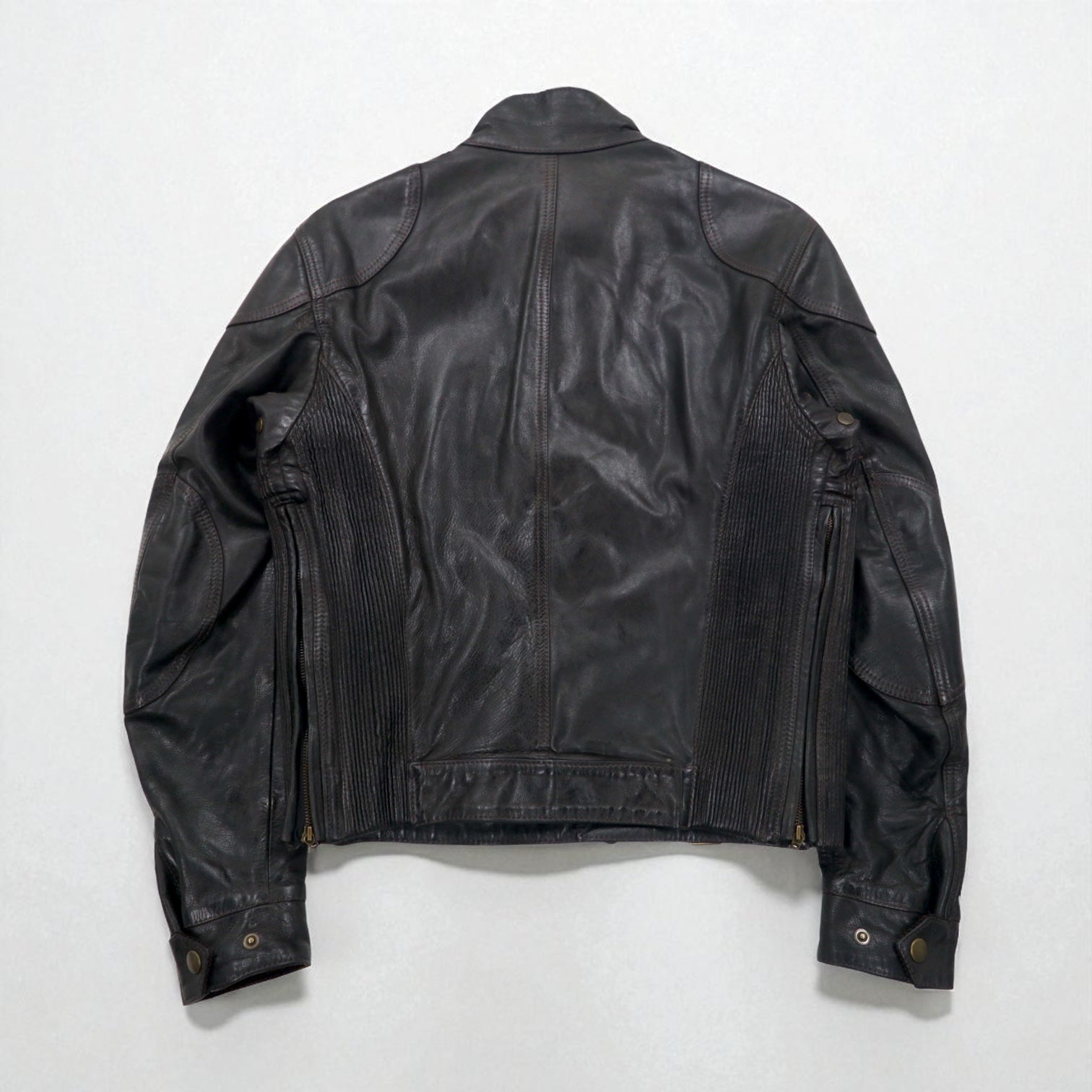 Belstaff Made in Italy Giacca Moto in Pelle Cerata a Mano Gangster Rider's M Marrone
