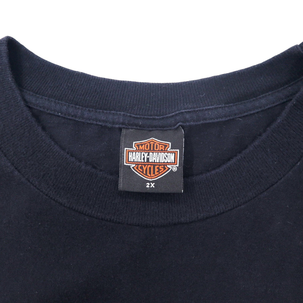 Maglietta HARLEY DAVIDSON MADE IN USA, anni 2000, stampa logo, taglia 2XL, colore nero, cotone, SACRAMENTO CALIFORNIA, taglia grande