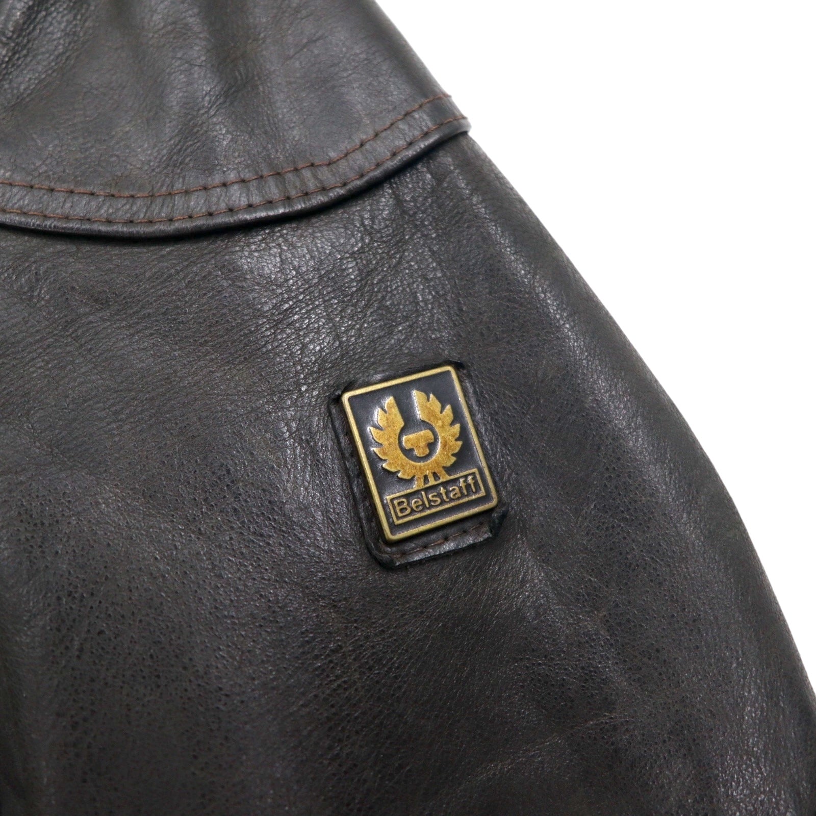 Belstaff Made in Italy Giacca Moto in Pelle Cerata a Mano Gangster Rider's M Marrone