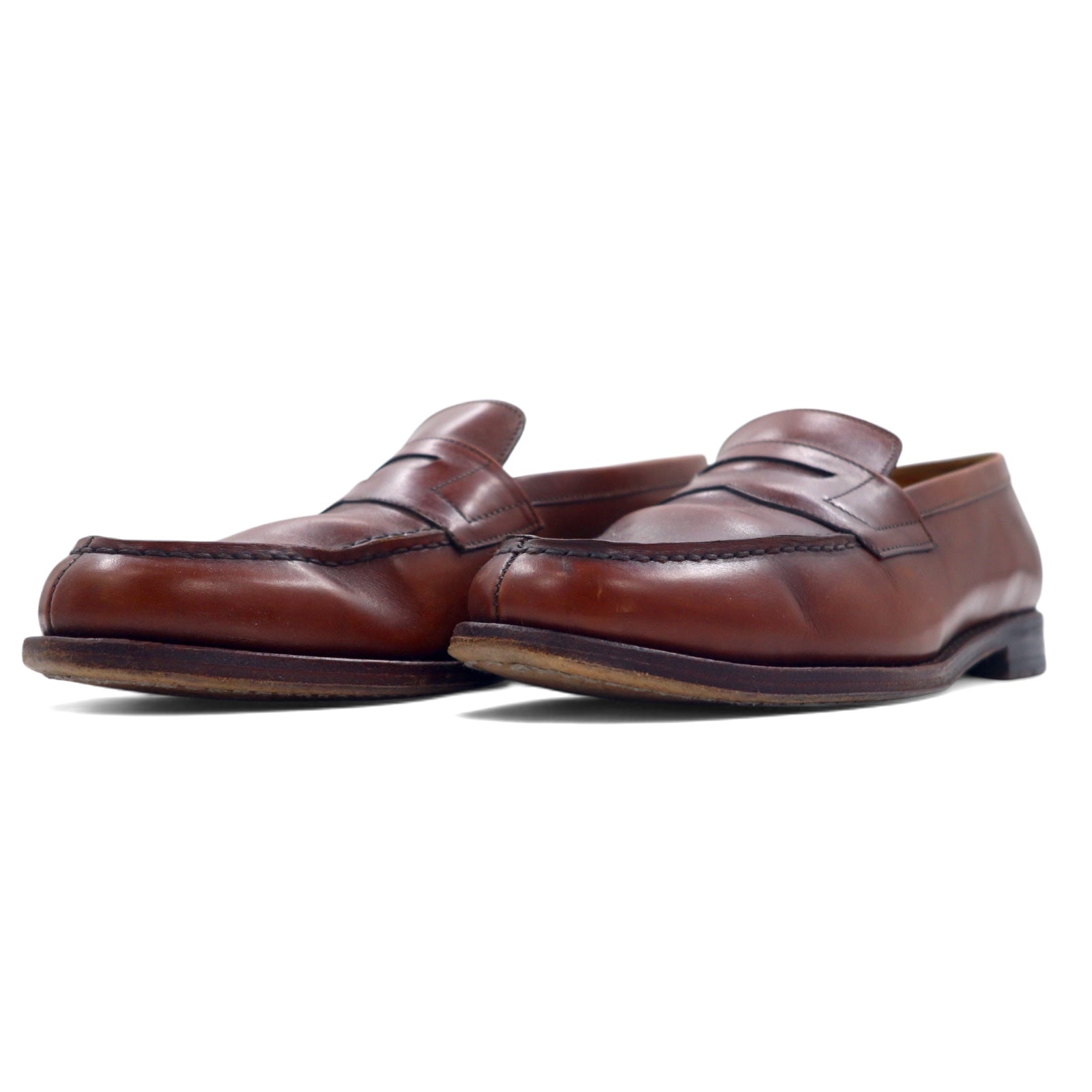 Jalan Sriwijaya mocassini penny in pelle di vitello 24.5cm marrone, pelle, costruzione Goodyear Welted 98622 18045
