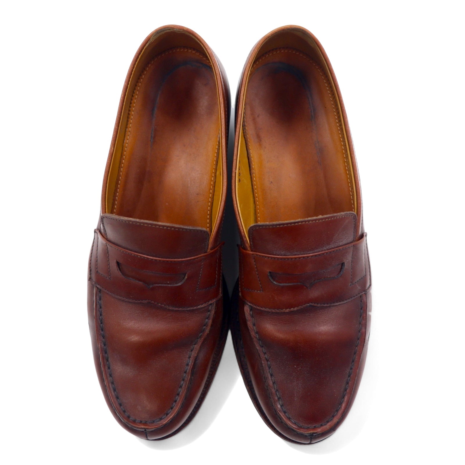Jalan Sriwijaya mocassini penny in pelle di vitello 24.5cm marrone, pelle, costruzione Goodyear Welted 98622 18045