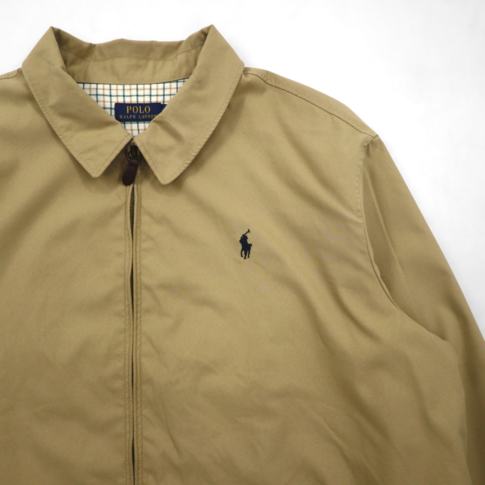 Polo Ralph Lauren スウィングトップ ハリントンジャケット ピーチスキン 2XL ベージュ スモールポニー刺繍 チンストラップ