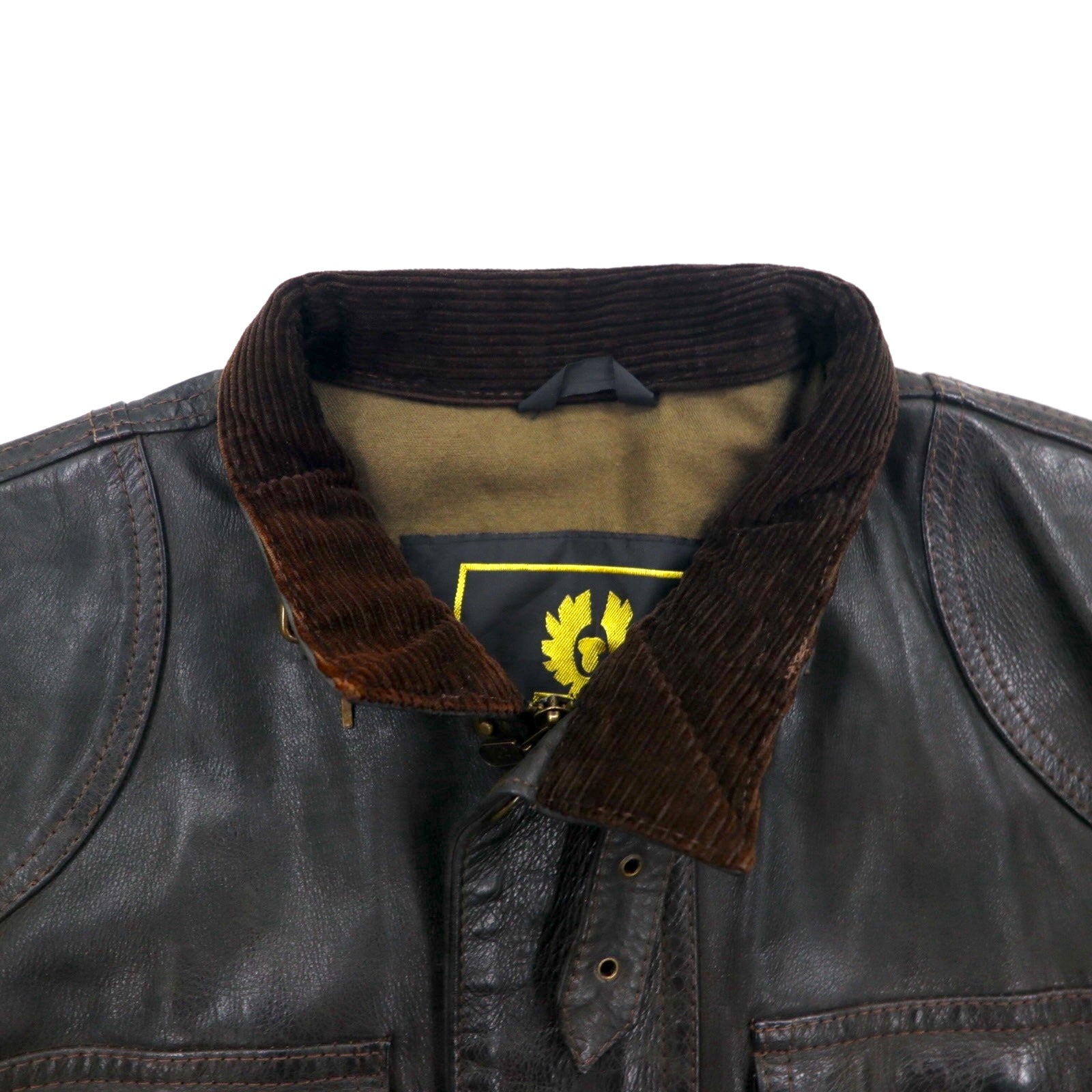 Belstaff Made in Italy Giacca Moto in Pelle Cerata a Mano Gangster Rider's M Marrone