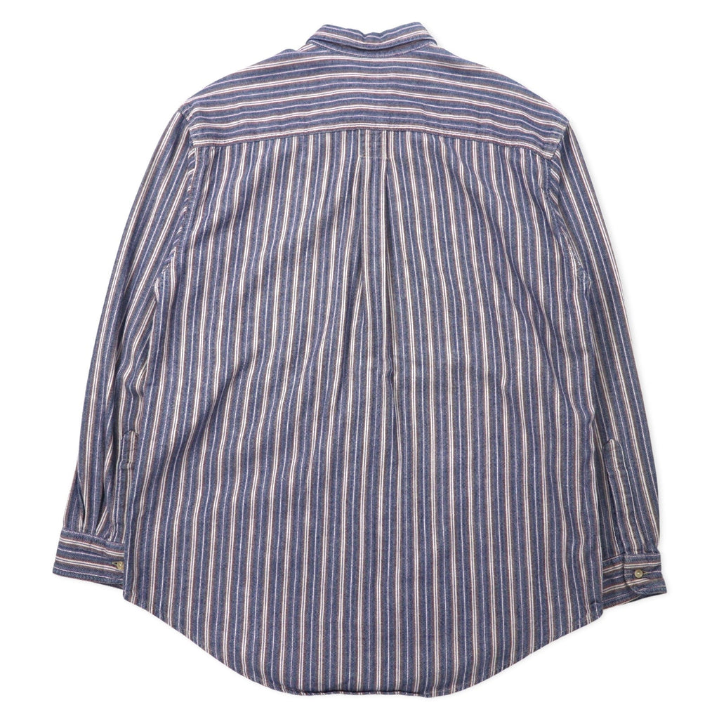 L.L.Bean anni '90 camicia button-down L blu a righe cotone Made in Costa Rica