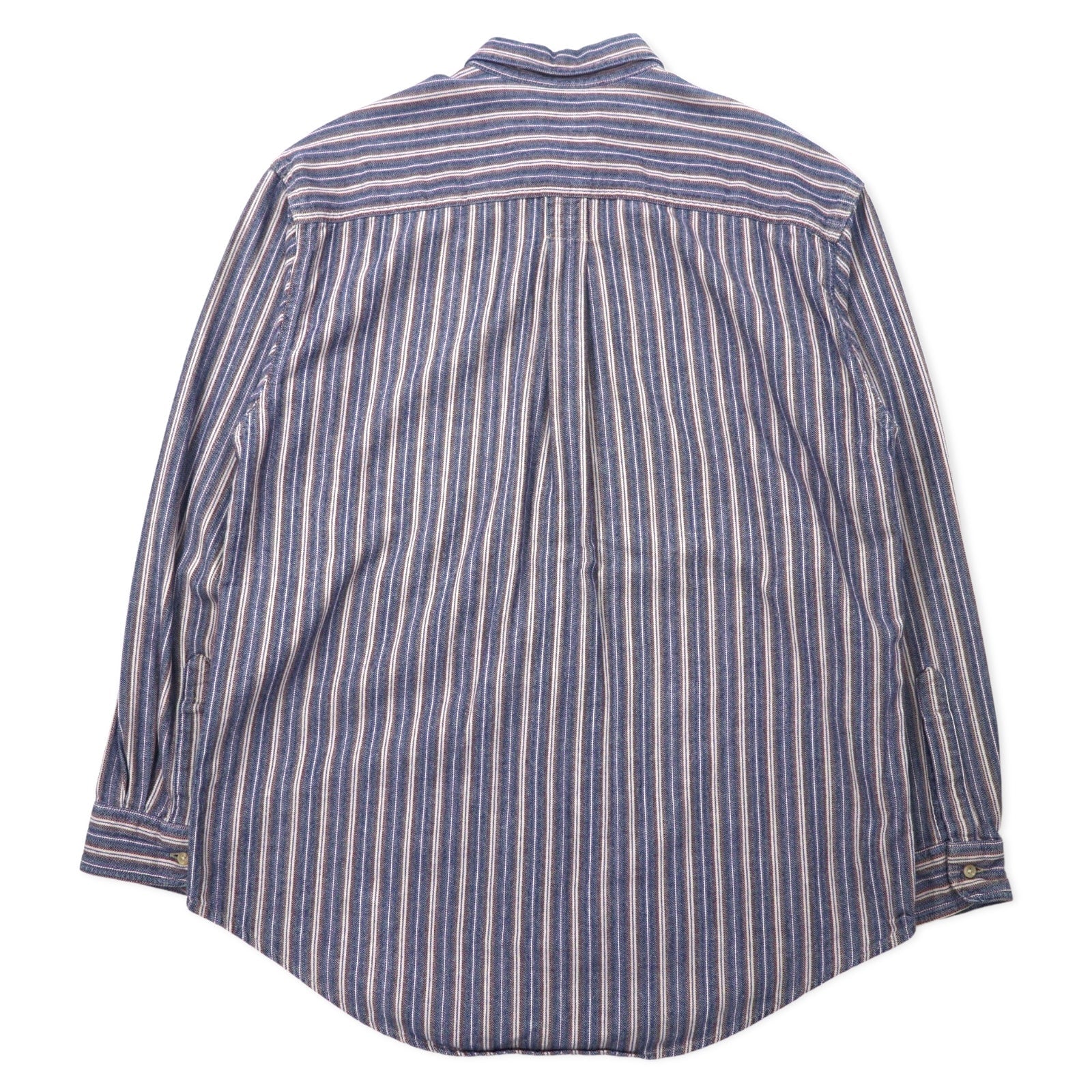 L.L.Bean anni '90 camicia button-down L blu a righe cotone Made in Costa Rica