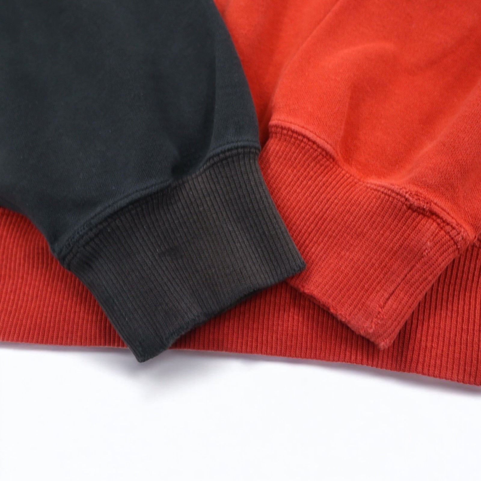 Mr.JUNKO Anni '90 Felpa L Rosso Nero Bicolore Cotone Logo Ricamato Fatto in Giappone