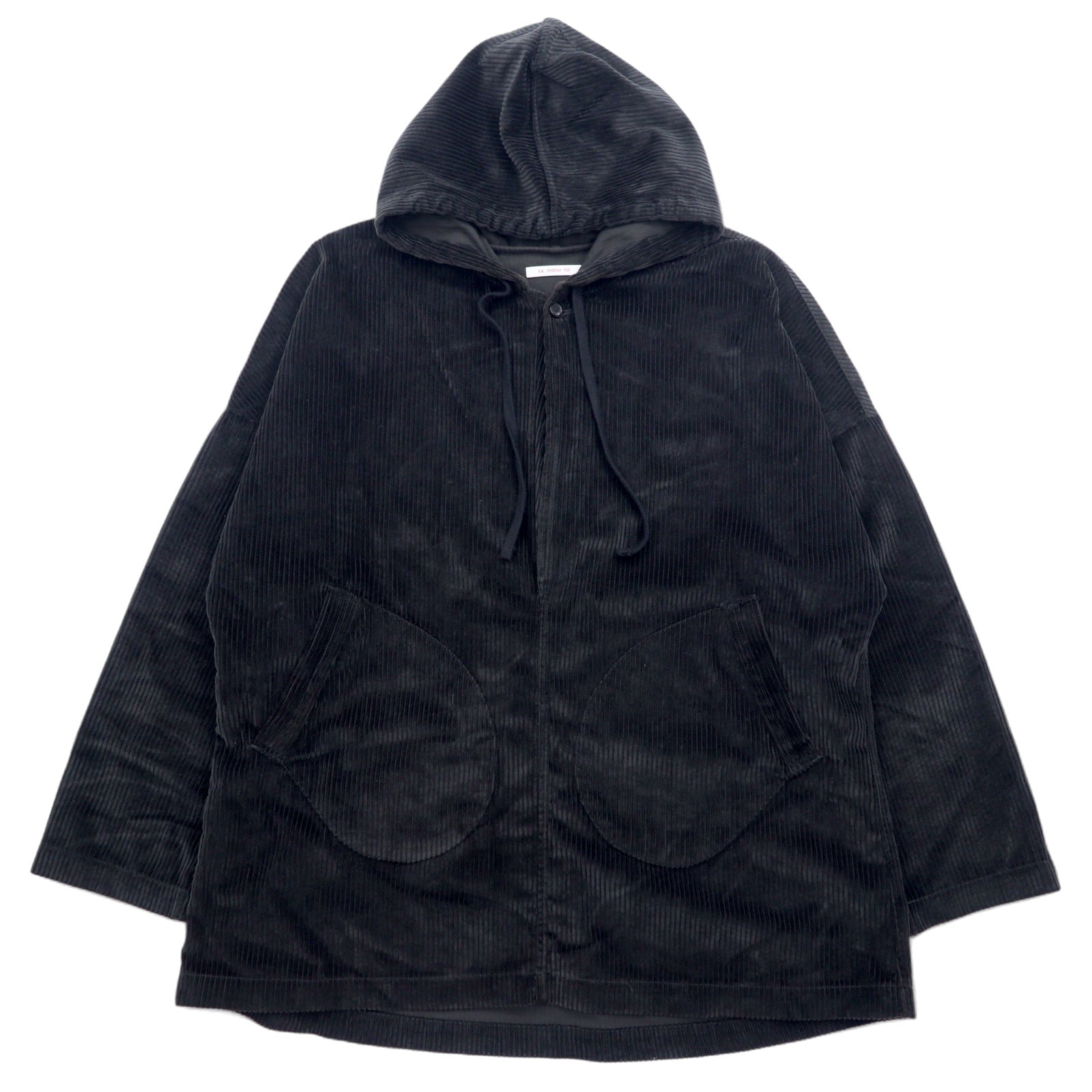 s.k. manor hill USA Anorak con cappuccio in velluto a coste taglia L nero cotone