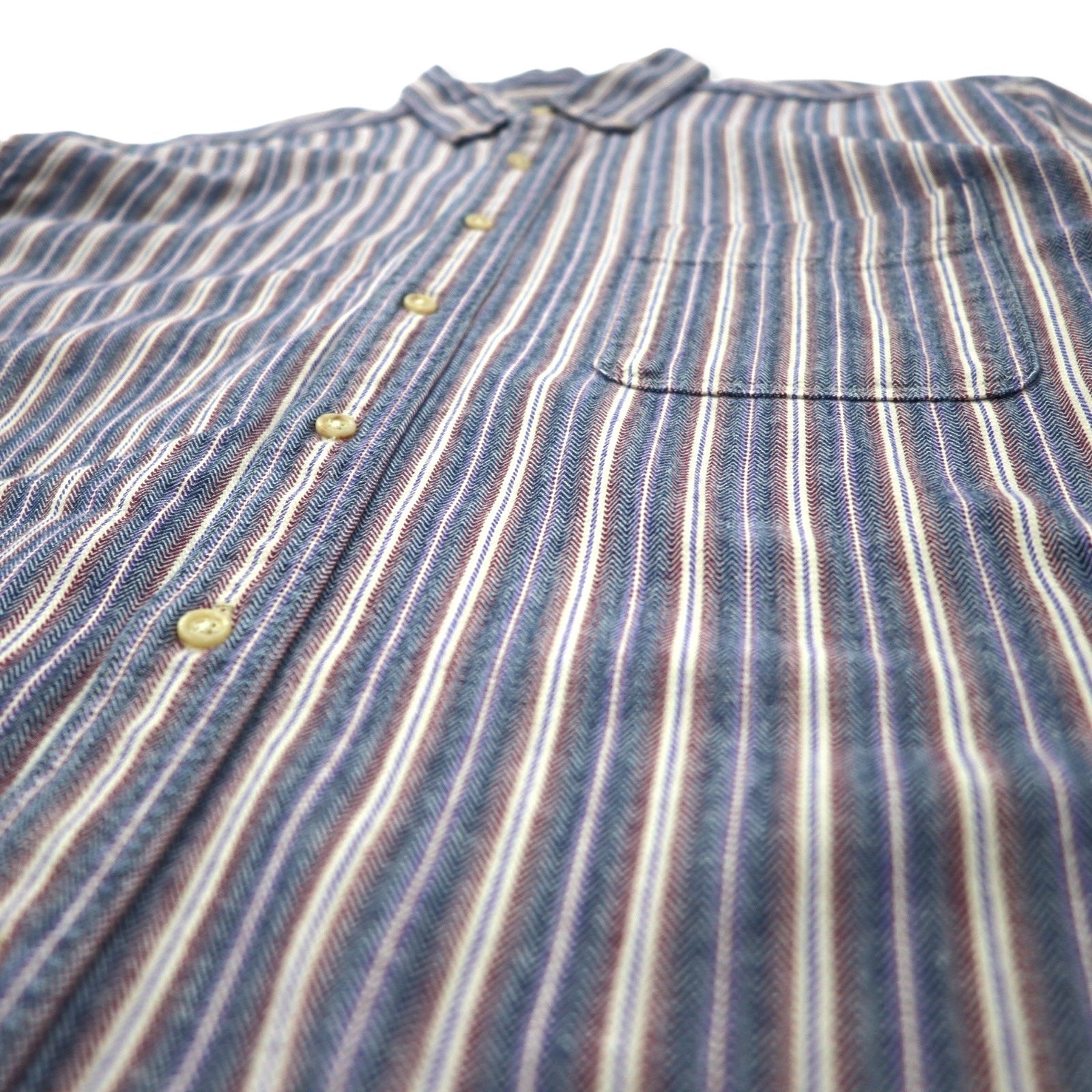 L.L.Bean anni '90 camicia button-down L blu a righe cotone Made in Costa Rica