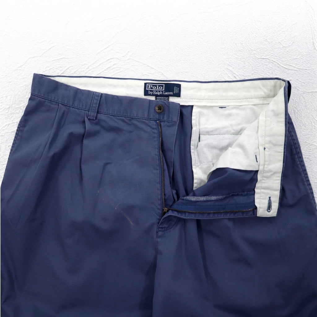 Polo by Ralph Lauren anni '90 pantalone chino ampio con pieghe L blu cotone HAMMOND PANT