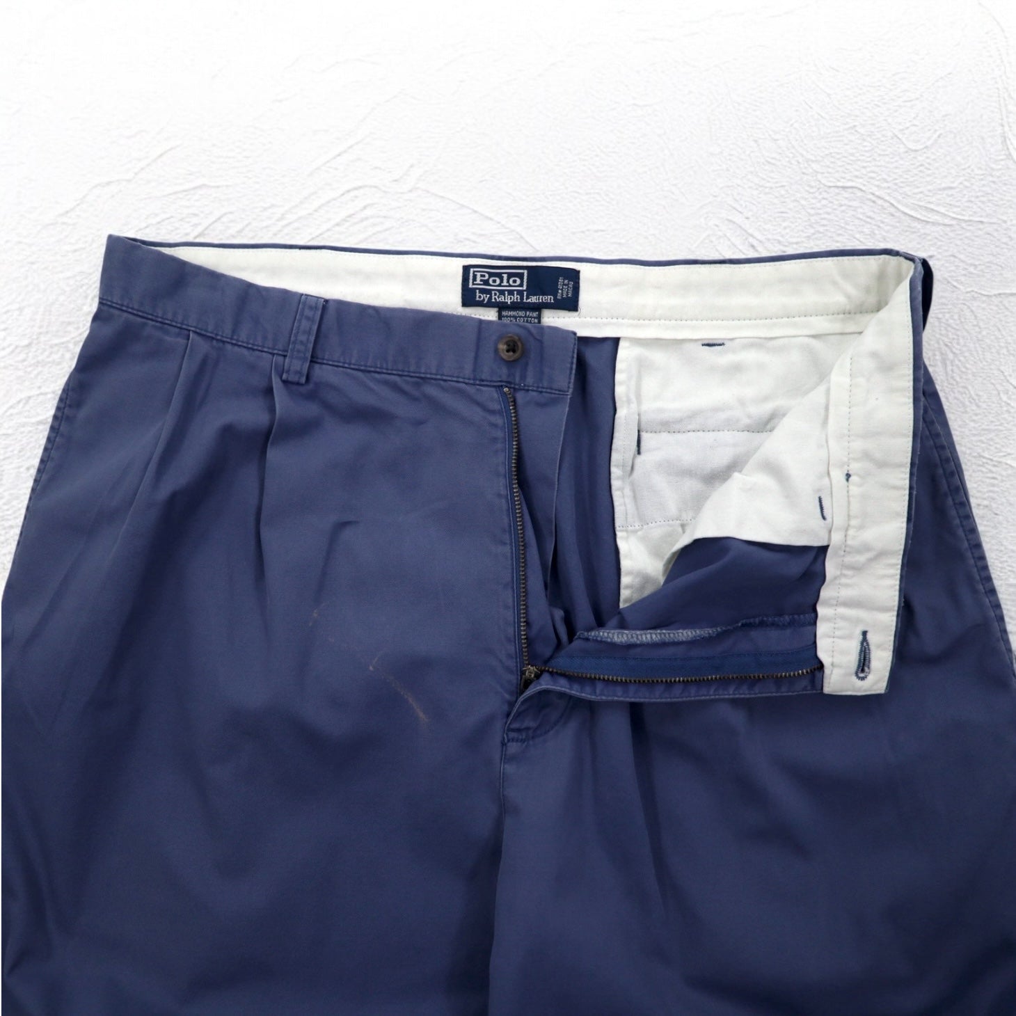 Polo by Ralph Lauren anni '90 pantalone chino ampio con pieghe L blu cotone HAMMOND PANT