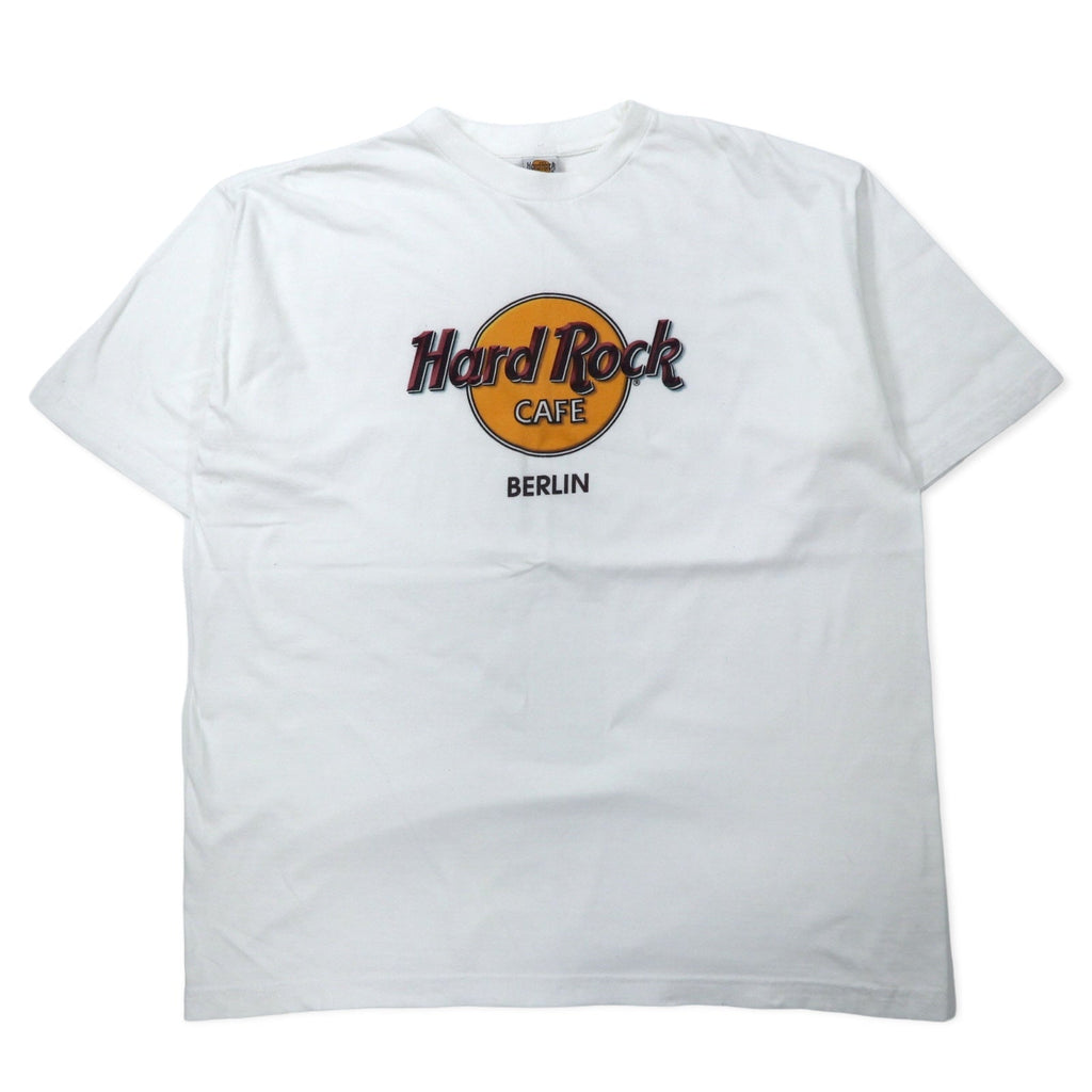 T-shirt Hard Rock CAFE stampa logo XL bianca cotone taglia grande BERLINO