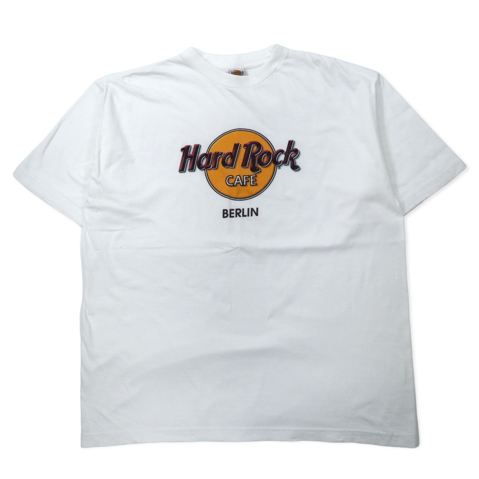 T-shirt Hard Rock CAFE stampa logo XL bianca cotone taglia grande BERLINO