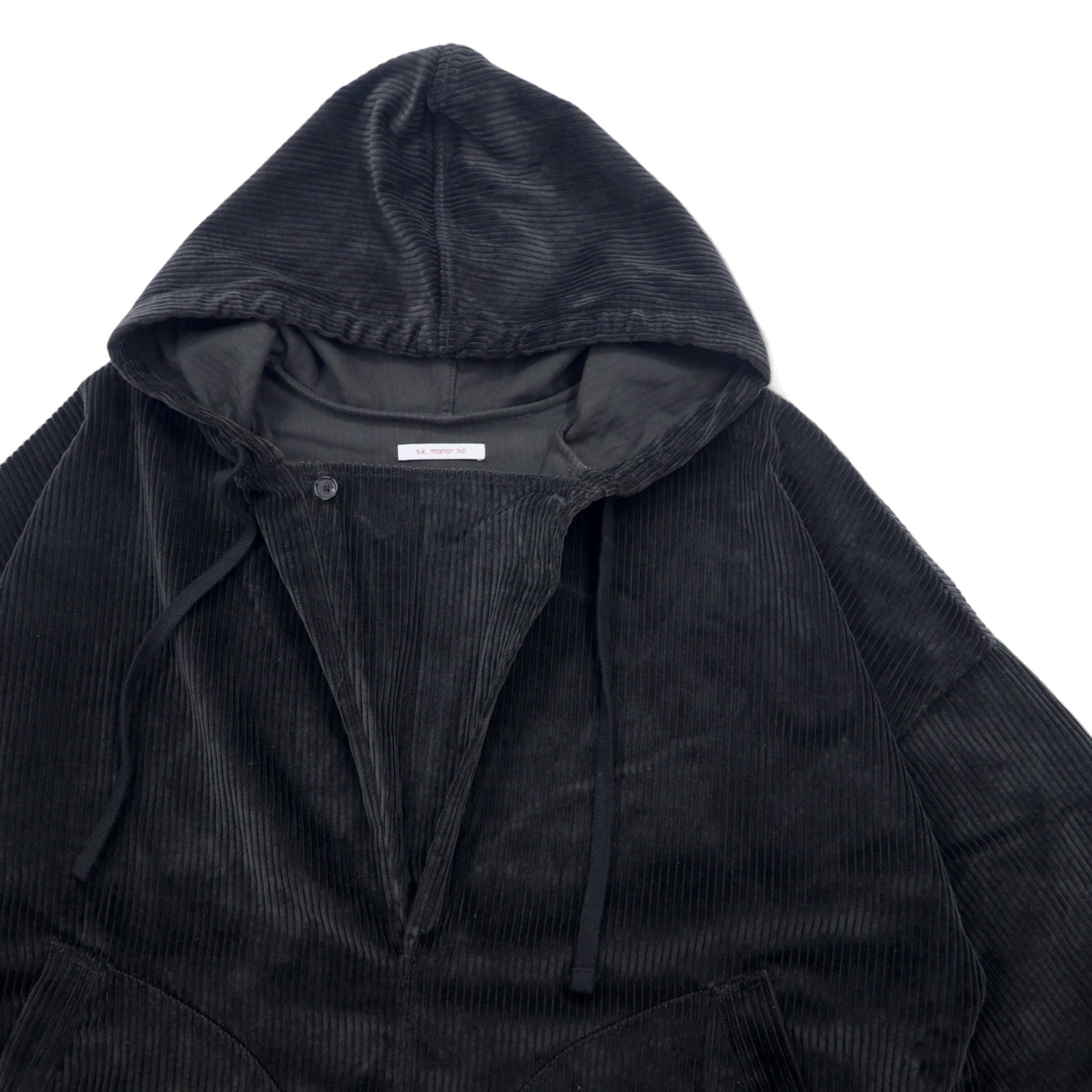 s.k. manor hill USA Anorak con cappuccio in velluto a coste taglia L nero cotone