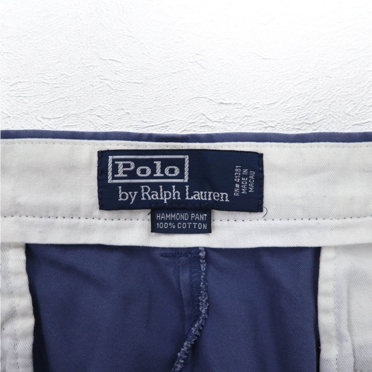 Polo by Ralph Lauren anni '90 pantalone chino ampio con pieghe L blu cotone HAMMOND PANT