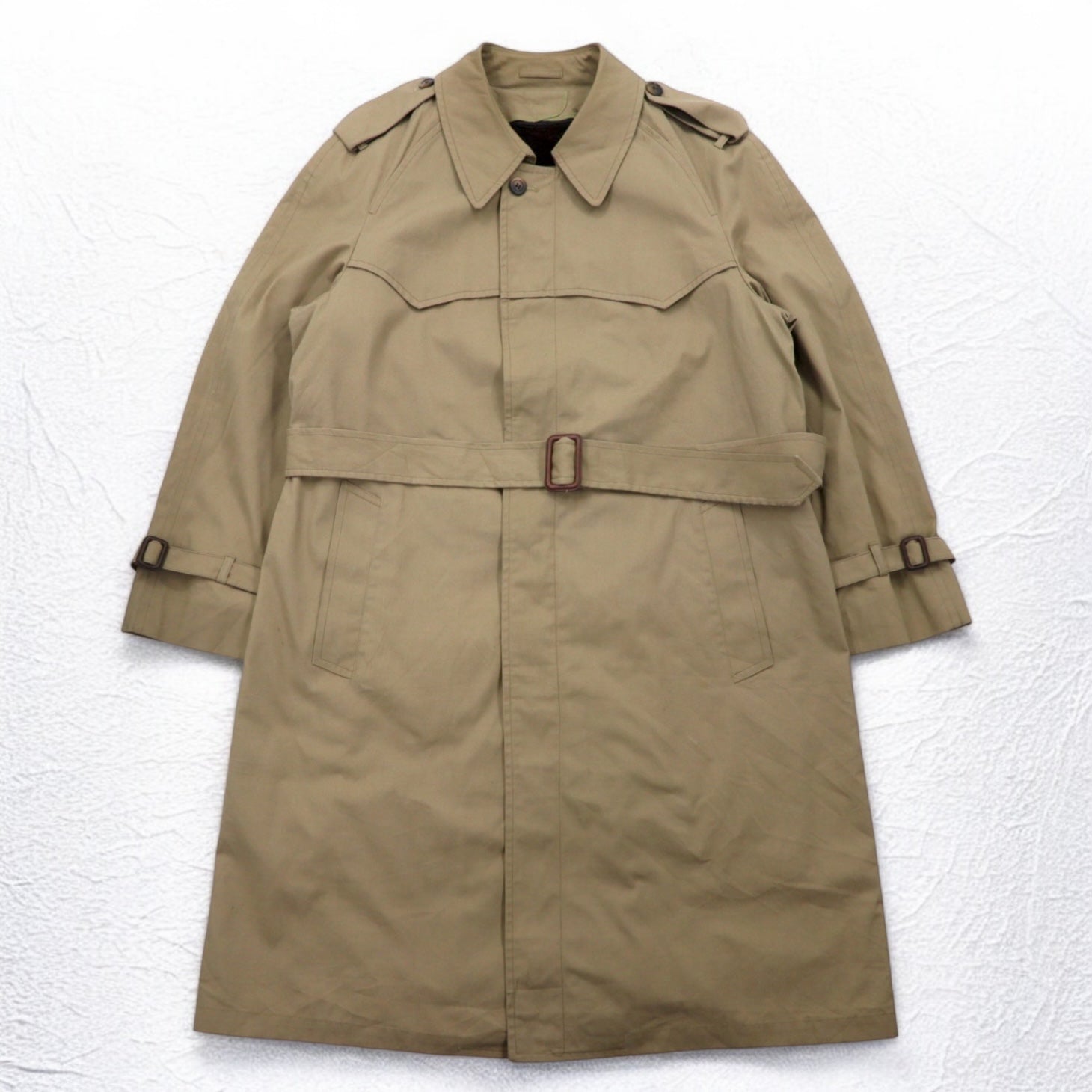 LONDON FOG Trench Coat con collo alla coreana XL Beige, pattina copribottoni, spalline, fodera in pelliccia rimovibile, con cintura