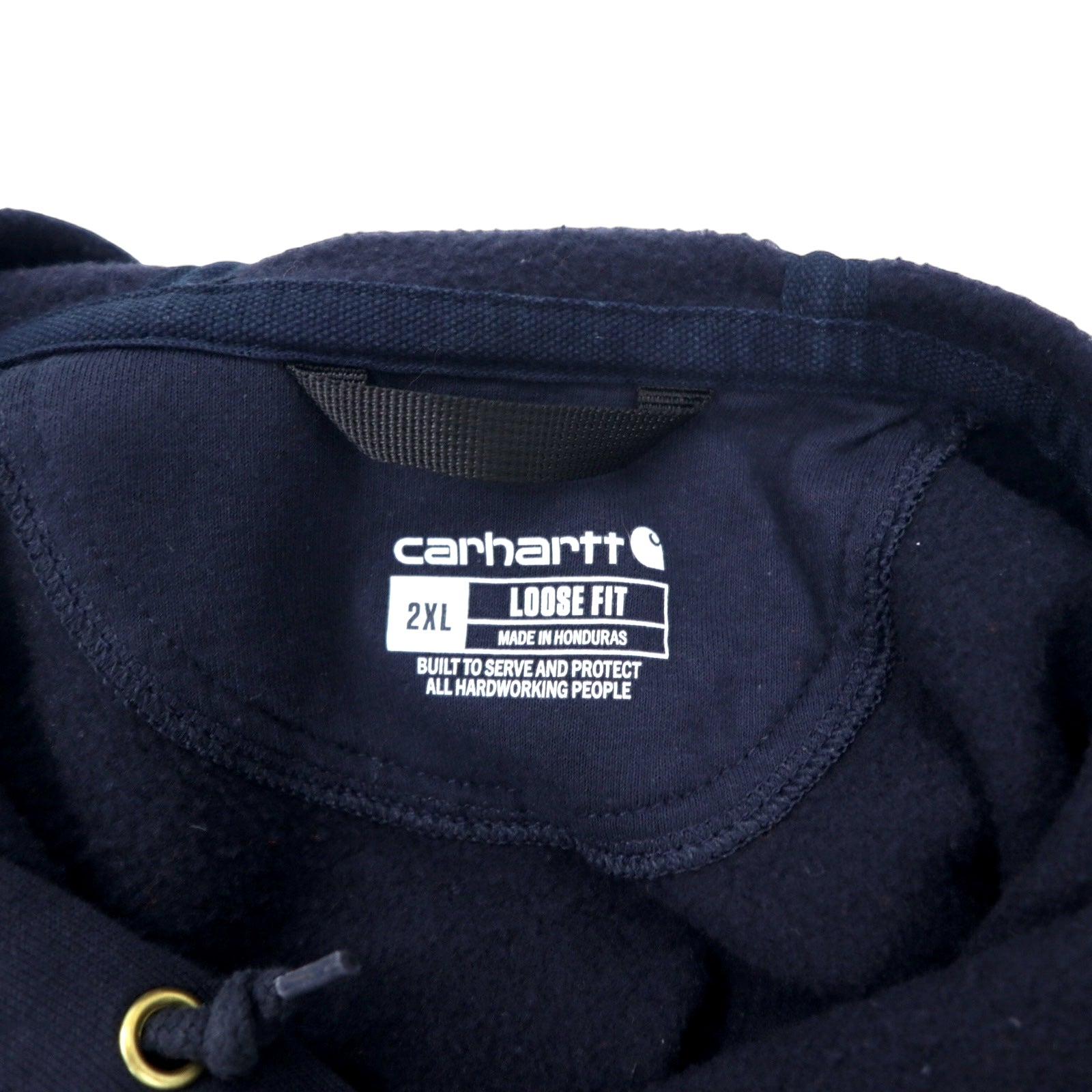 Carhartt Felpa con cappuccio pullover a vestibilità larga 2XL blu navy in cotone, interno felpato, MIDWEIGHT PO HOODIE K121-472